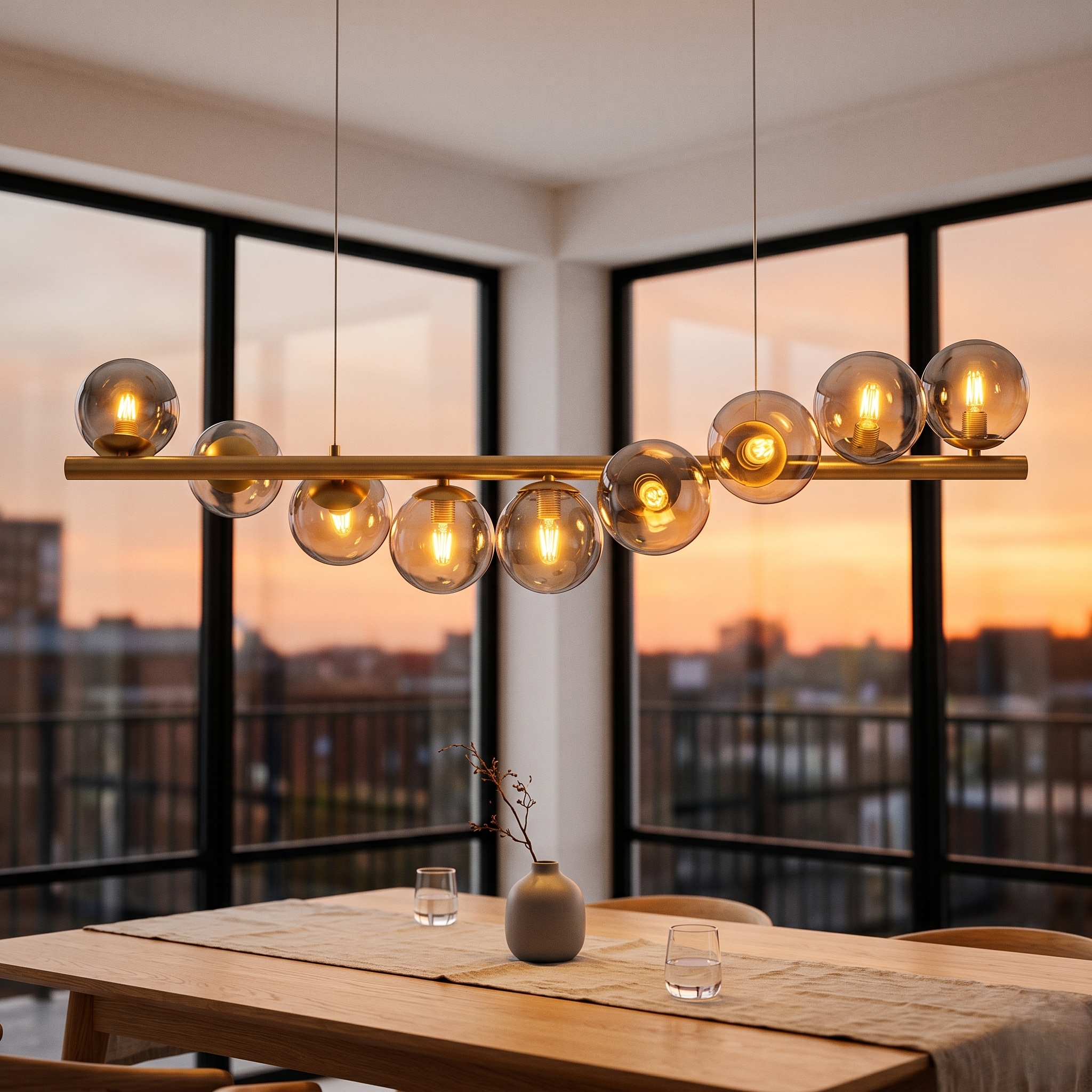 Lustra Abajur Fumuriu GOLD Liniara DX220-9