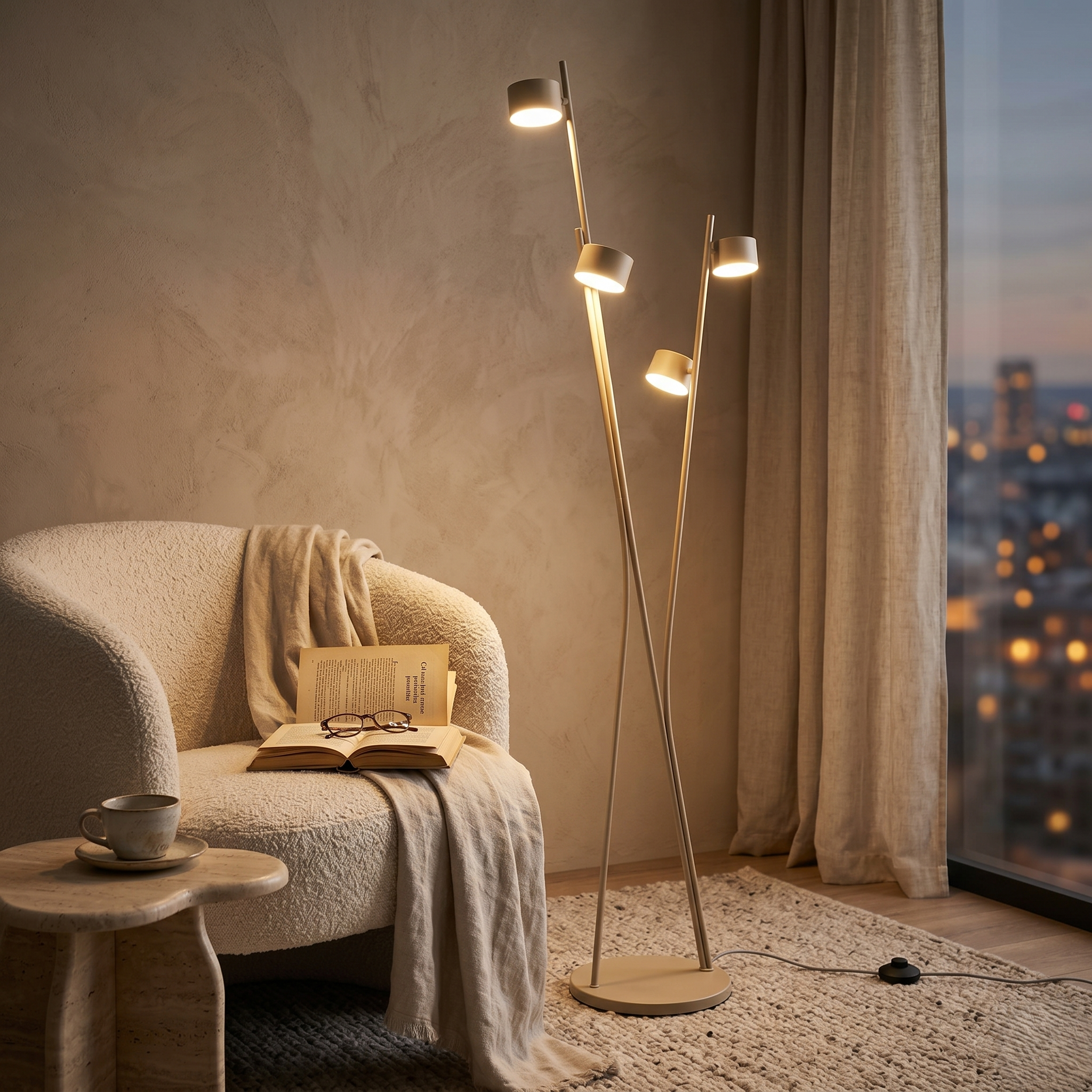 Lampadar Decorativ Premium CODA Bej 4xGX53