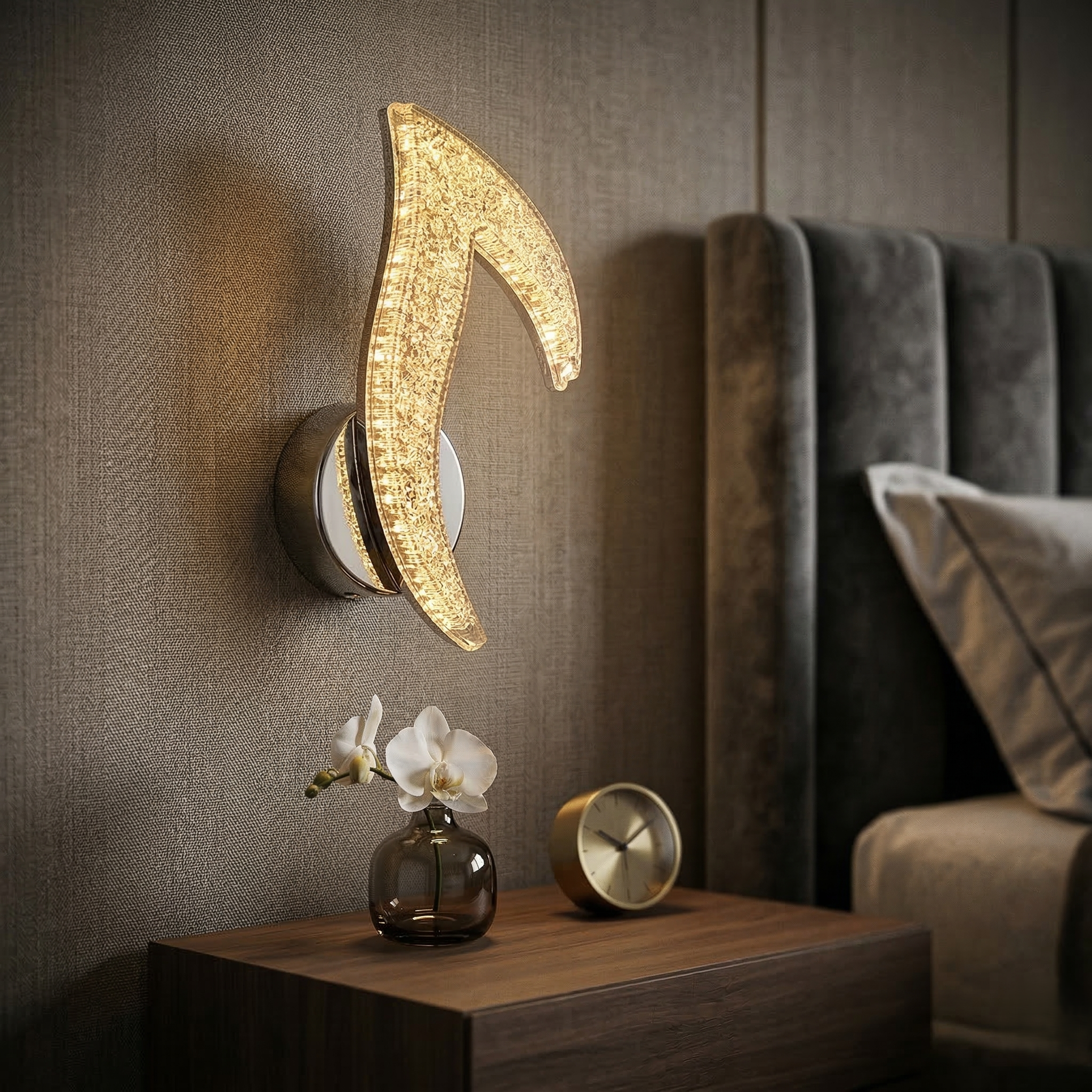 Aplica LED Perete Narcisse Sparkle Chrome