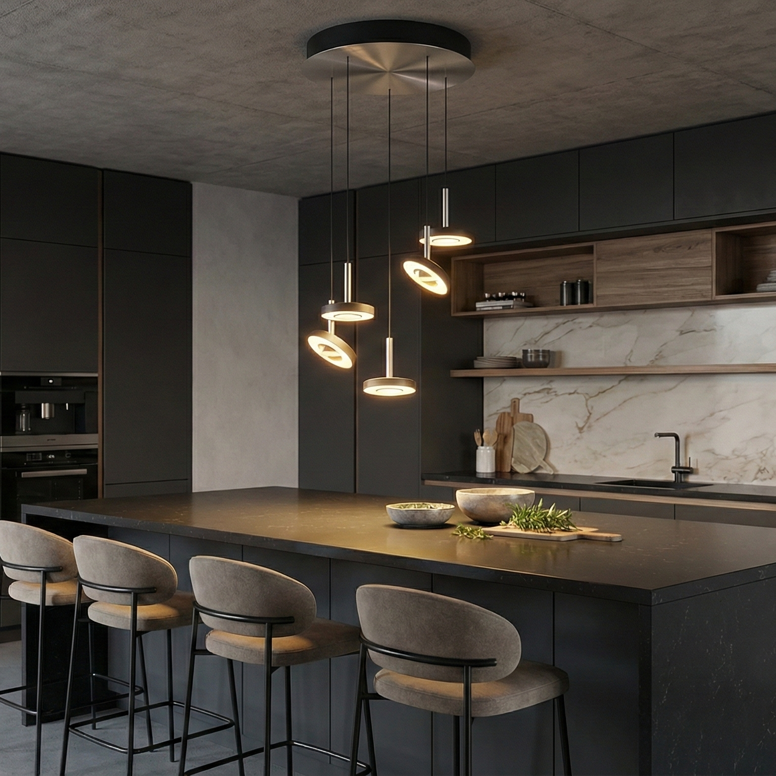 Lustra LED PREMIUM Suspendata SILVER GUANO Echivalent 400W