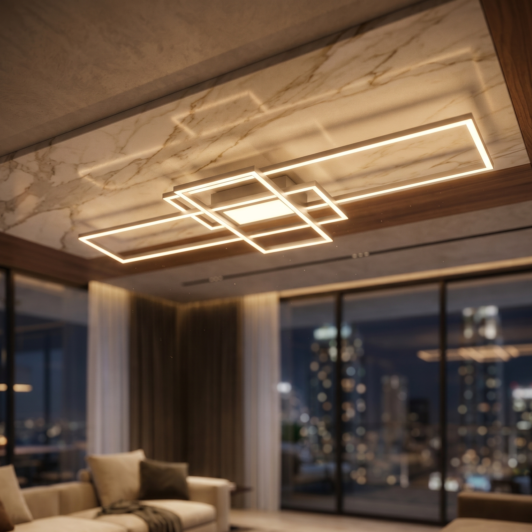 Lustra LED PREMIUM IRVINE Echivalent 800W cu Telecomanda