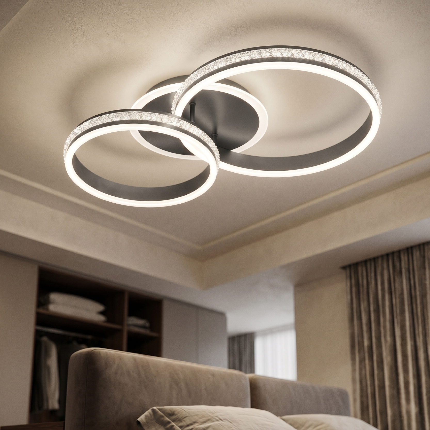 Lustra LED Aplicata Silver NOXA Echivalent 300W