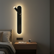 Aplica LED Liniara Neagra 50cm AXIS cu Spot Orientabil si Buton ON/OFF