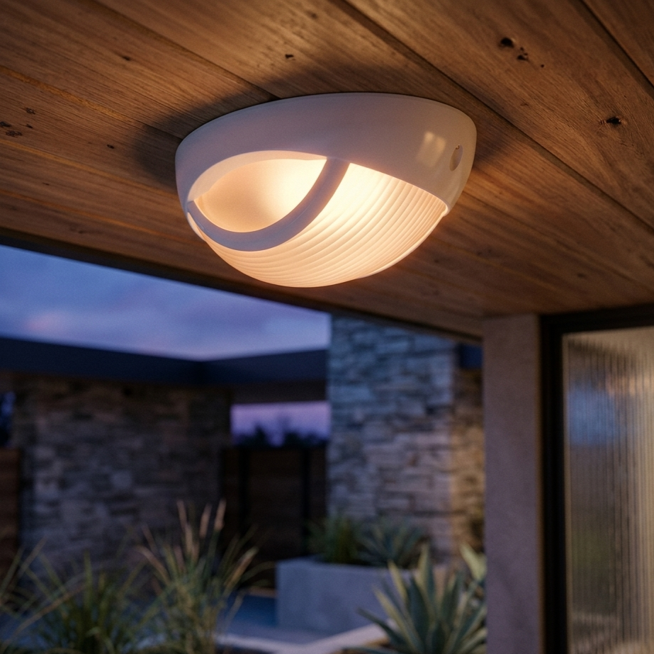 Plafoniera Exterior Ovala IP54 BEETLE Alba 1xE27