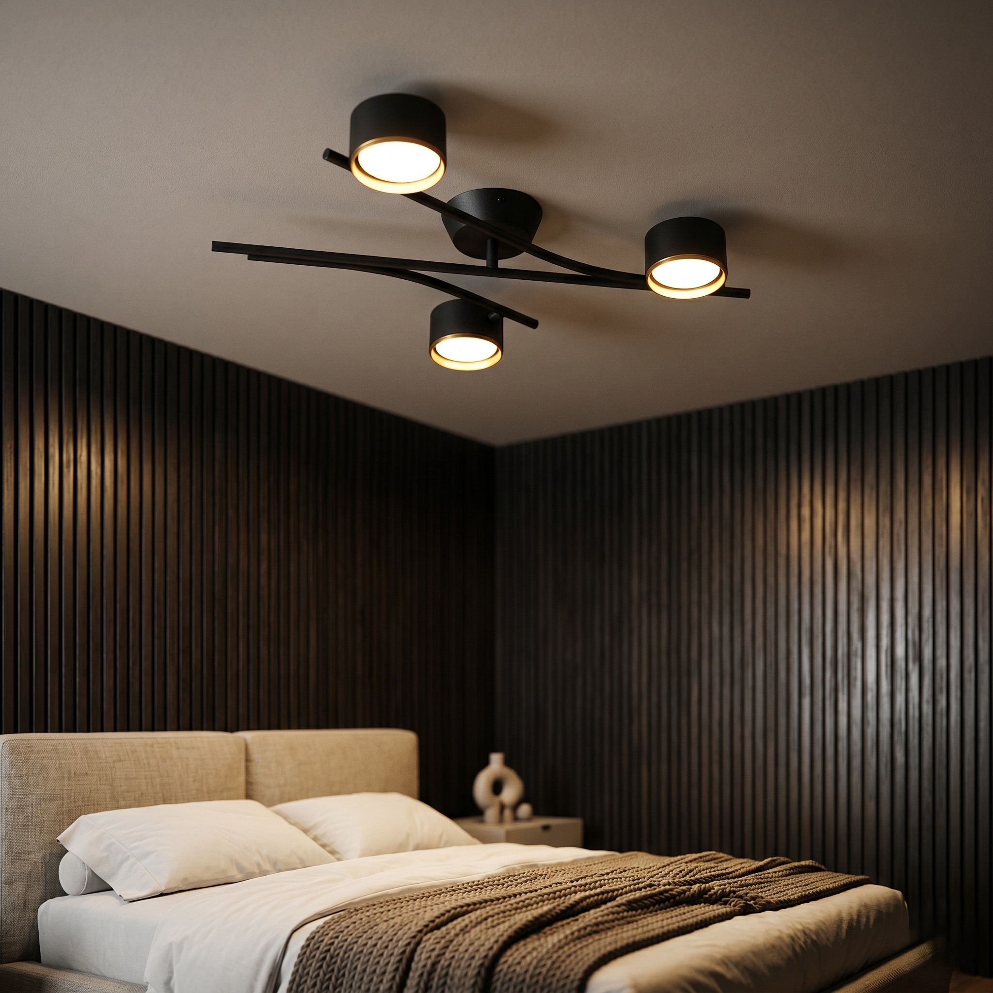 Lustra Aplicata Premium CODA Neagra 3xGX53