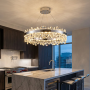 Lustra LED Suspendata Astralis Silver Cristal Telecomanda 40CM