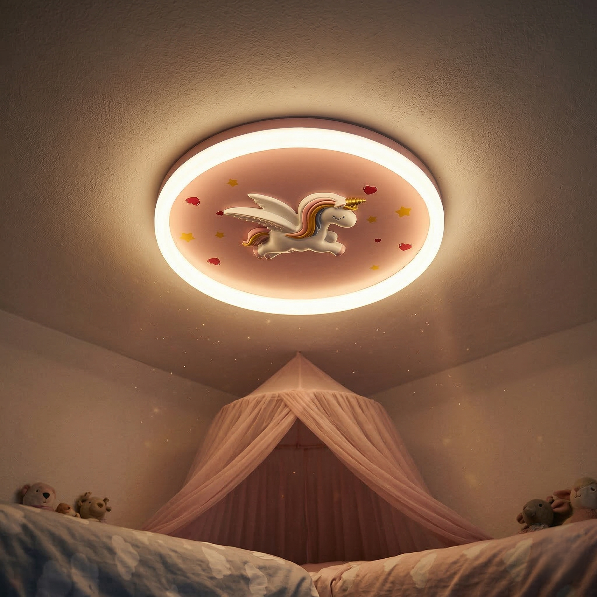 Lustra LED 142W Pink Unicorn Echivalent 800W Telecomanda