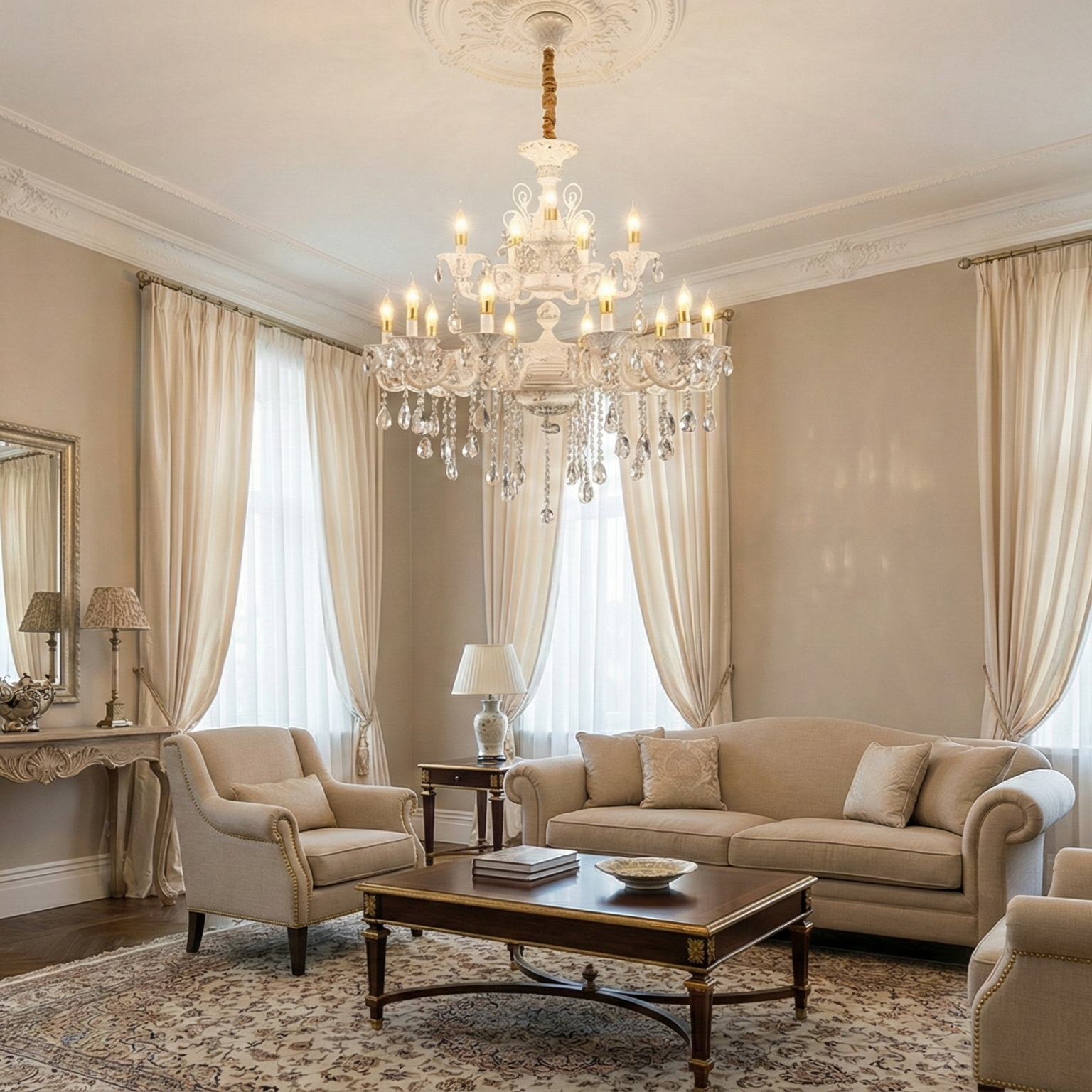 Candelabru Cristal Clasic Isabelle White 12xE14