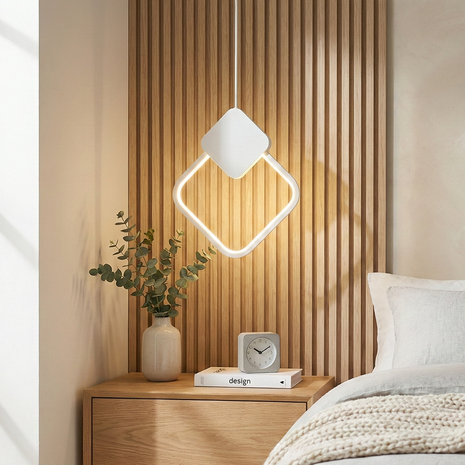 Pendul LED Suspendata Diamond Alb 3 Lumini Echivalent 150W