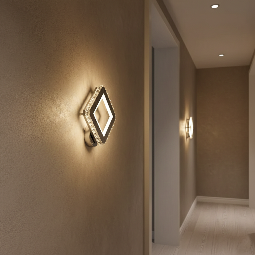 Aplica LED Cristal Diamond Edge Chrome