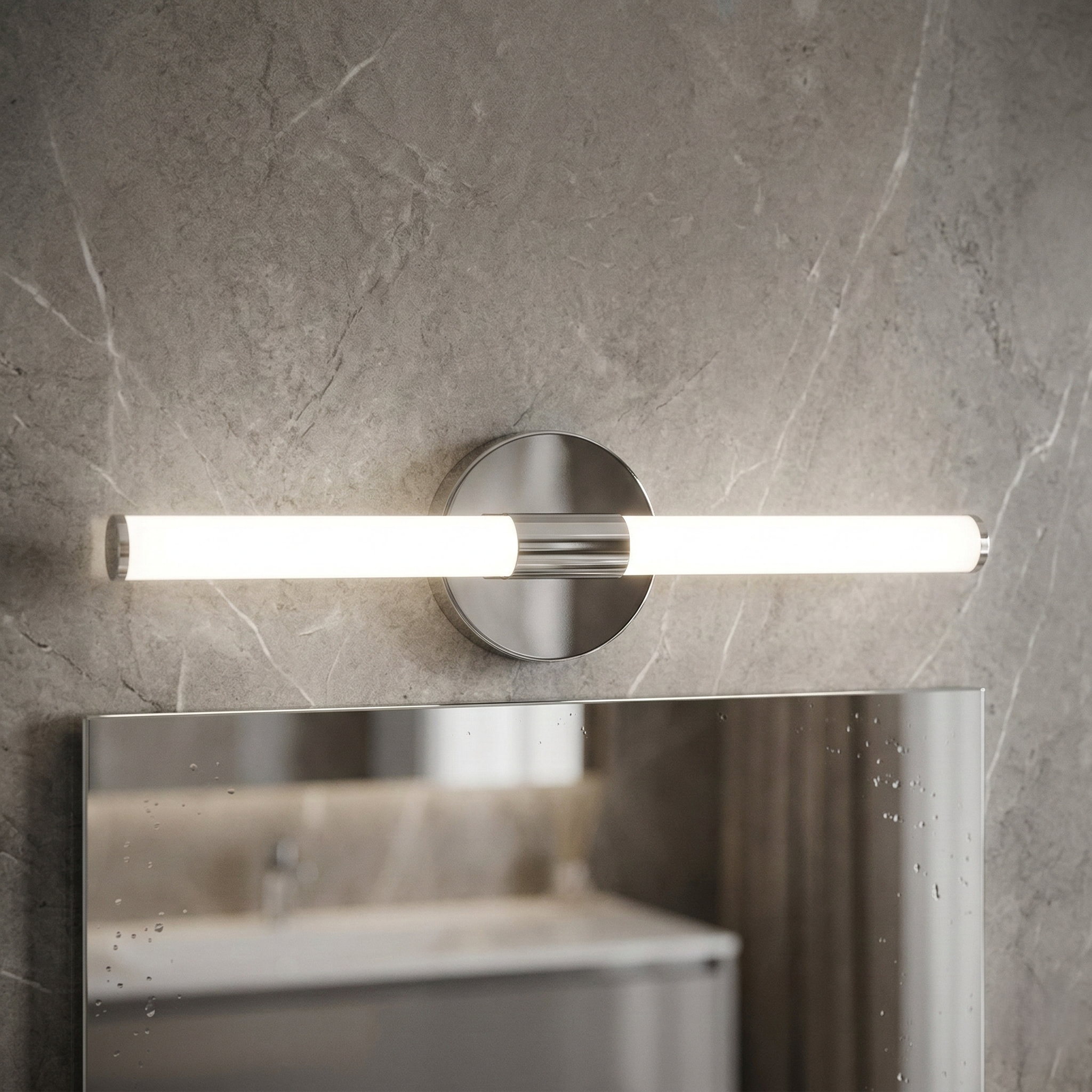Aplica LED Baie 7W ELVORA Argintie 45cm 3 Lumini din Buton