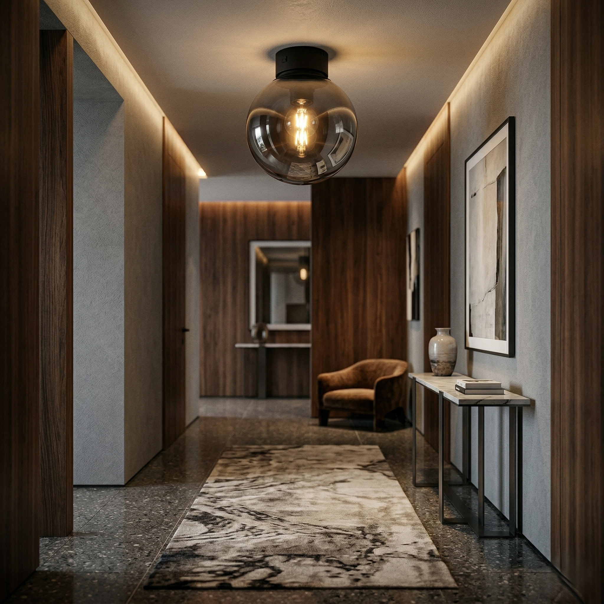Lustra Abajur Aplicata Cipallone Black 1xE27 CINQUE Premium