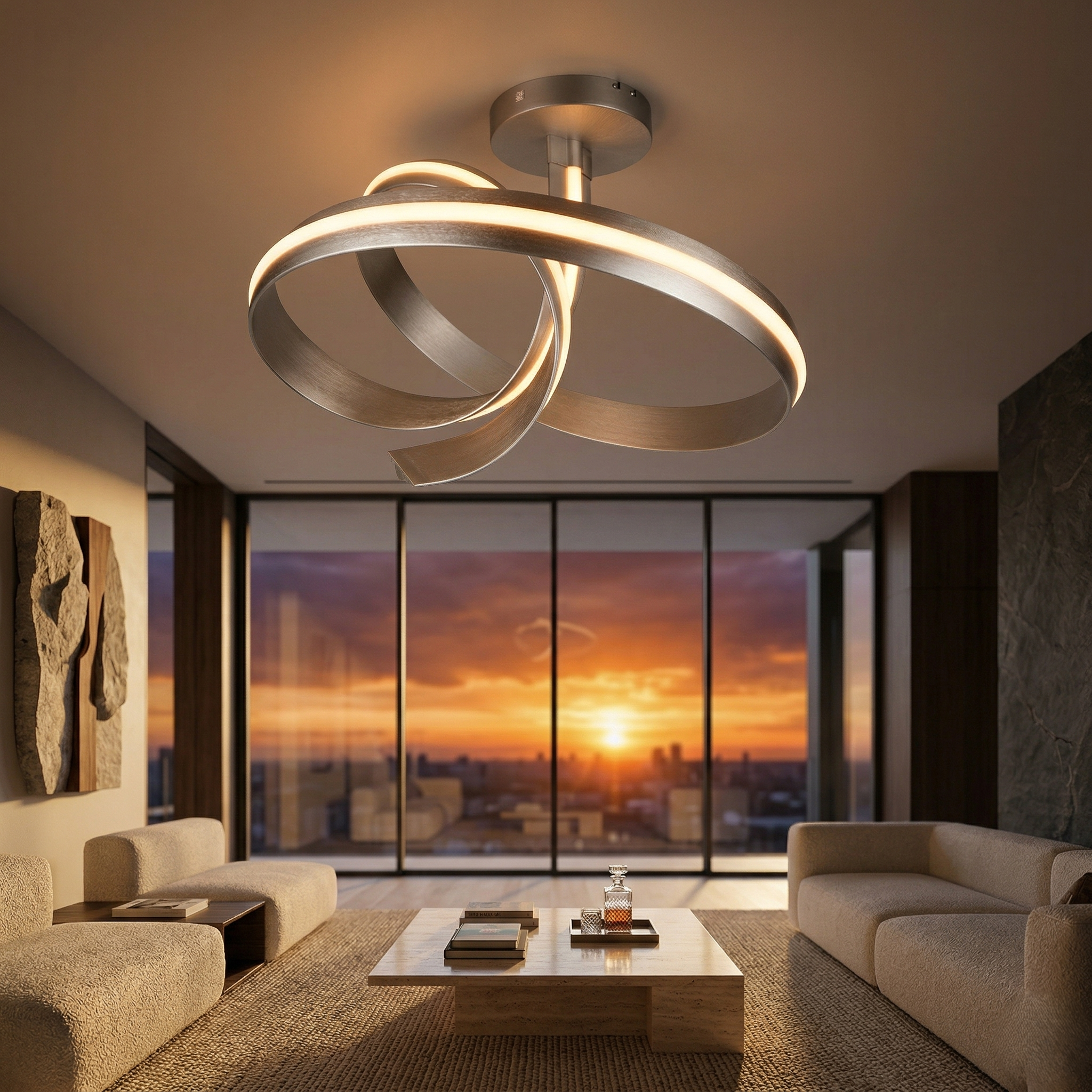 Lustra LED Aplicata Cisenna Silver CINQUE Premium Echivalent 500W