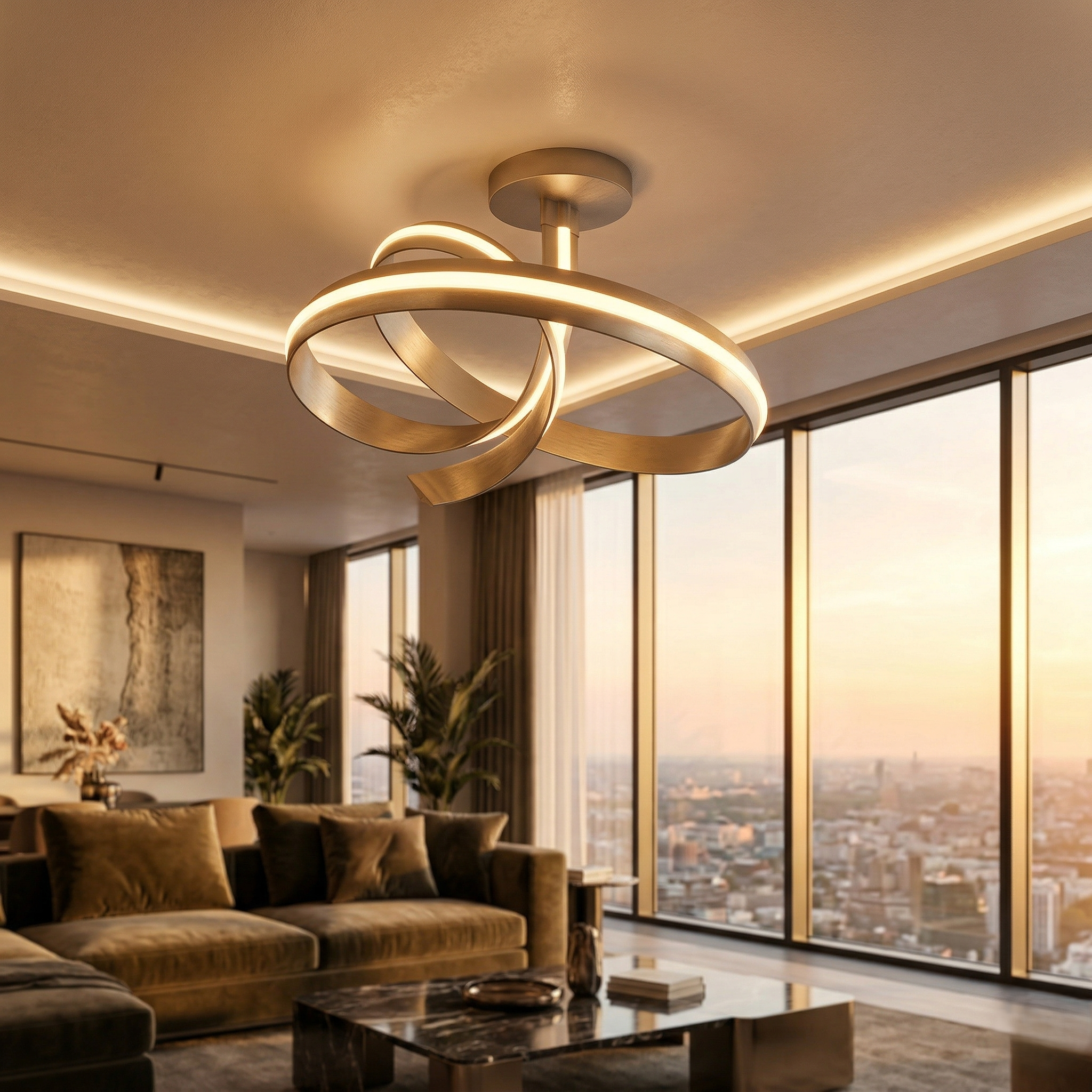 Lustra LED Aplicata Cisenna Silver CINQUE Premium Echivalent 500W