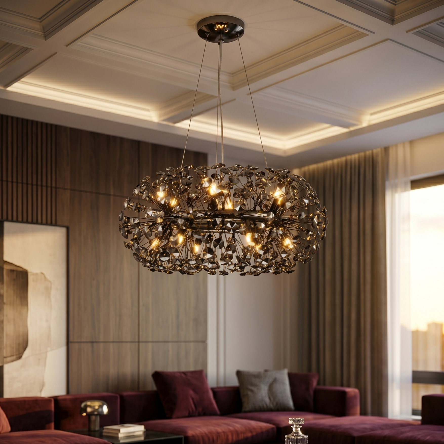 Lustra Suspendata Crystal Dandelion Black