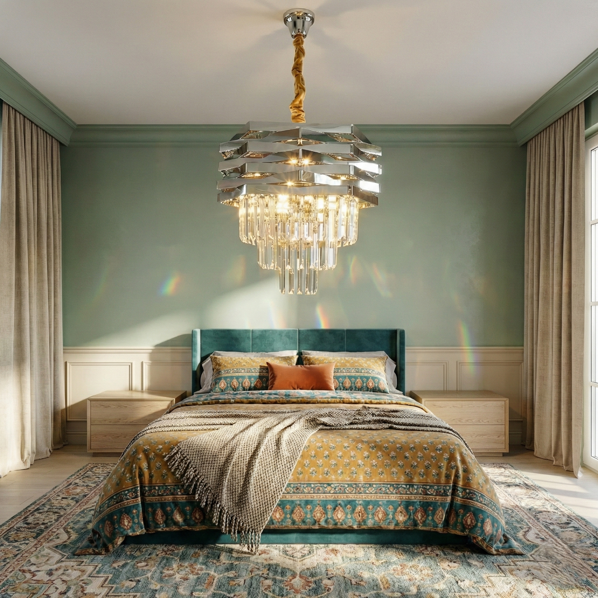 Candelabru Cristal Silver MALVINA ⌀40CM