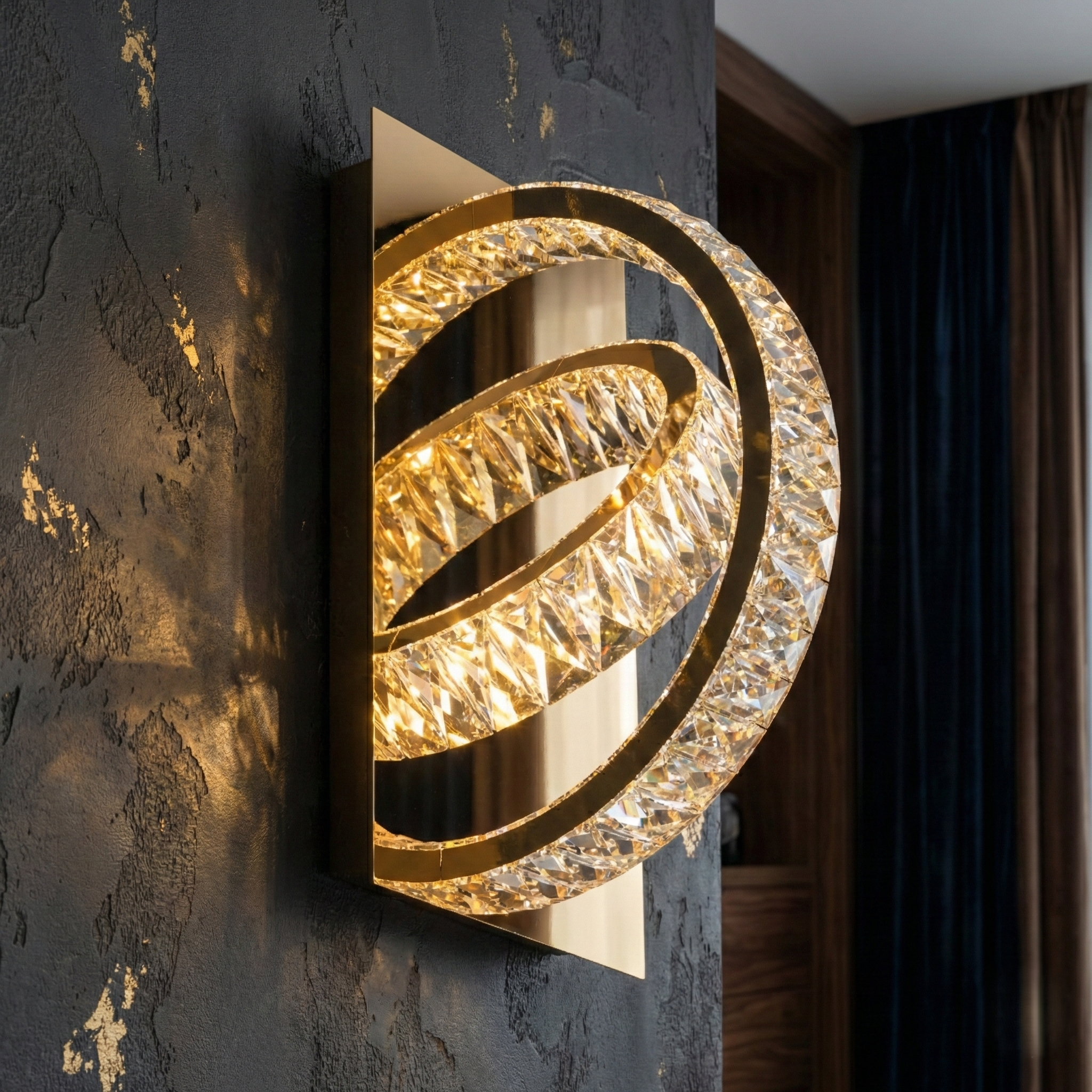 Aplica LED PREMIUM Cristal TULA GOLD Telecomanda by ZumaLine