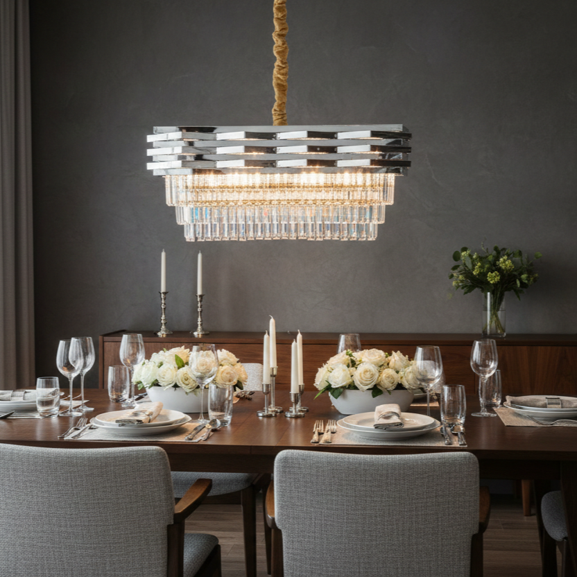Candelabru Cristal Silver MALVINA 80x30CM