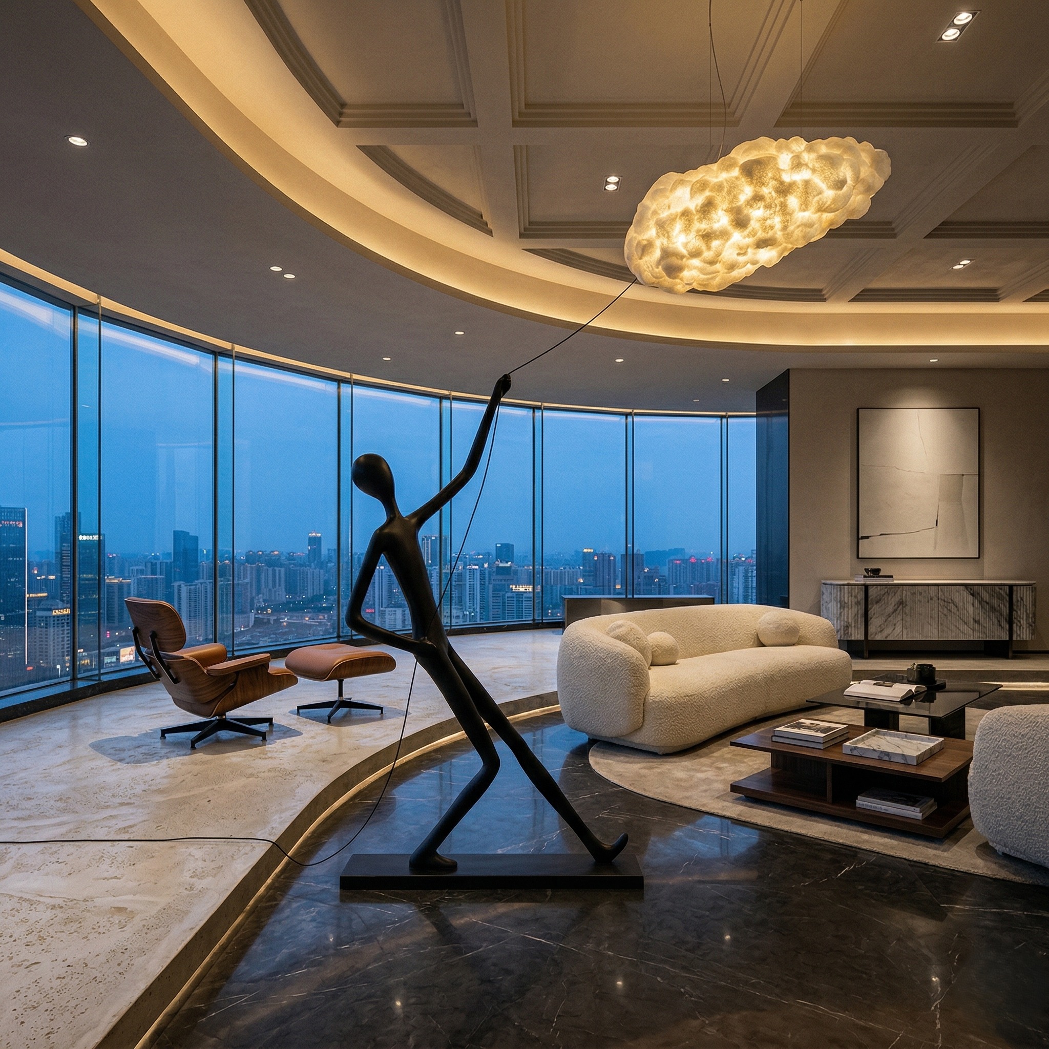 Lampadar Sculptural Decorativ Cloud Rider 180CM