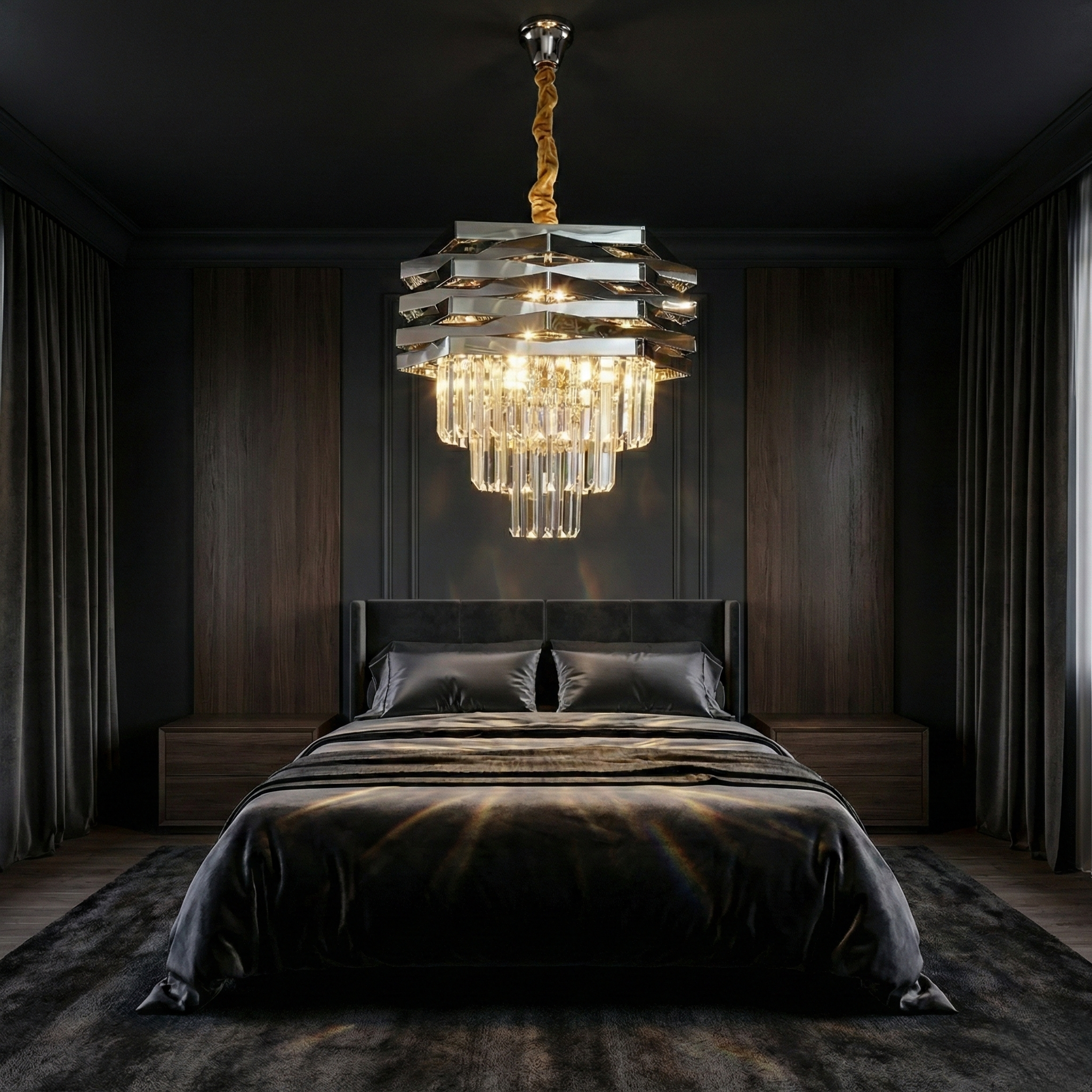 Candelabru Cristal Silver MALVINA ⌀40CM