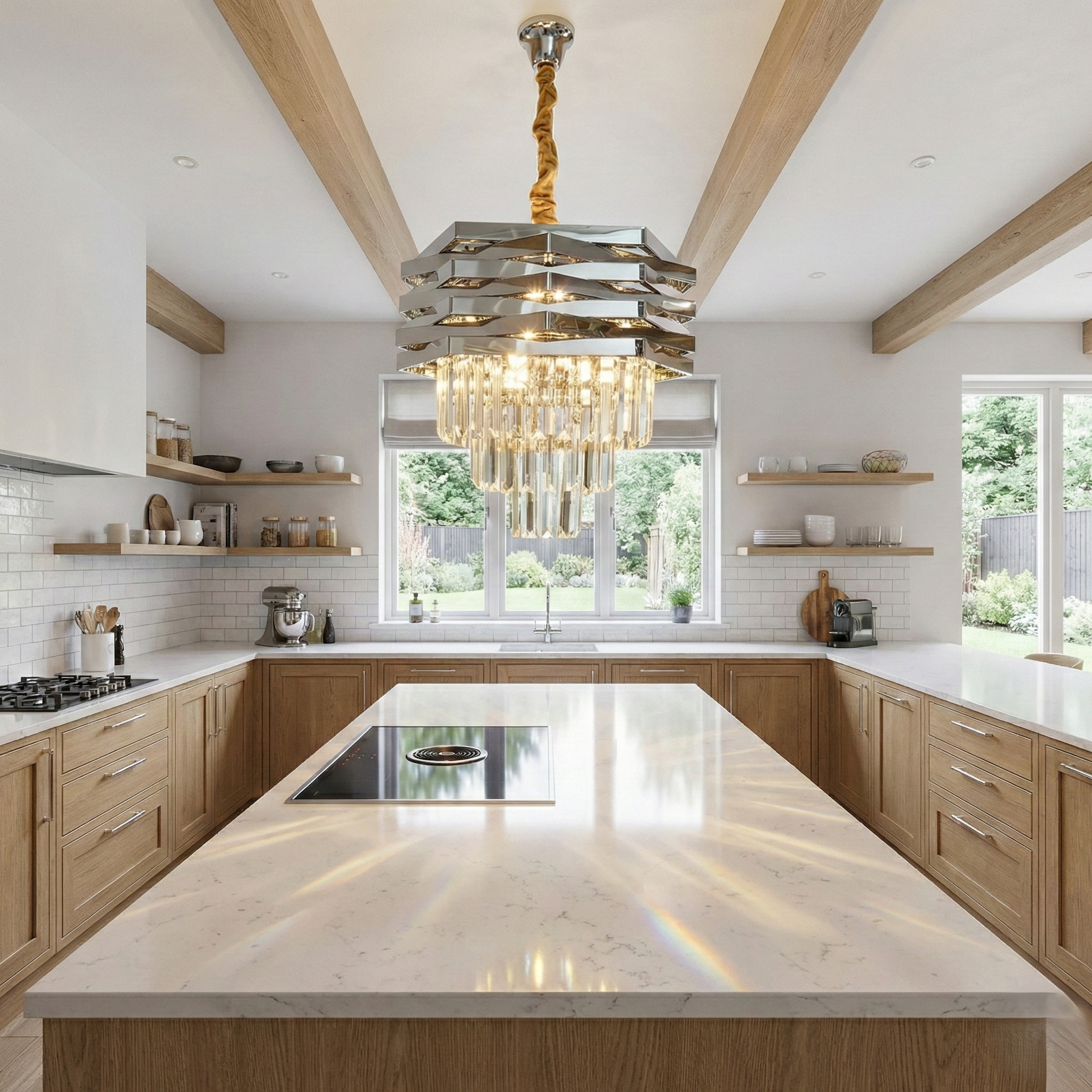 Candelabru Cristal Silver MALVINA ⌀40CM