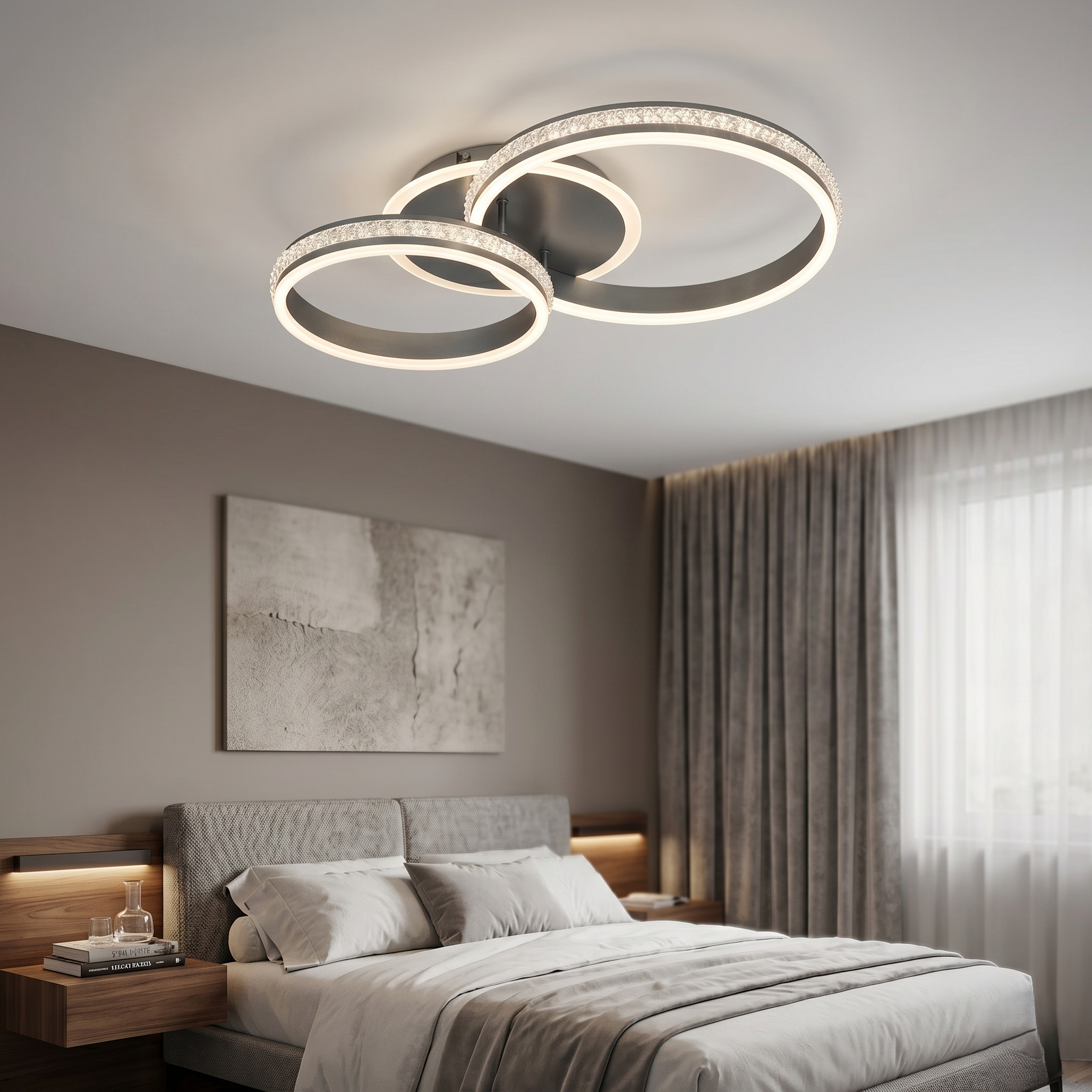 Lustra LED Aplicata Silver NOXA Echivalent 300W
