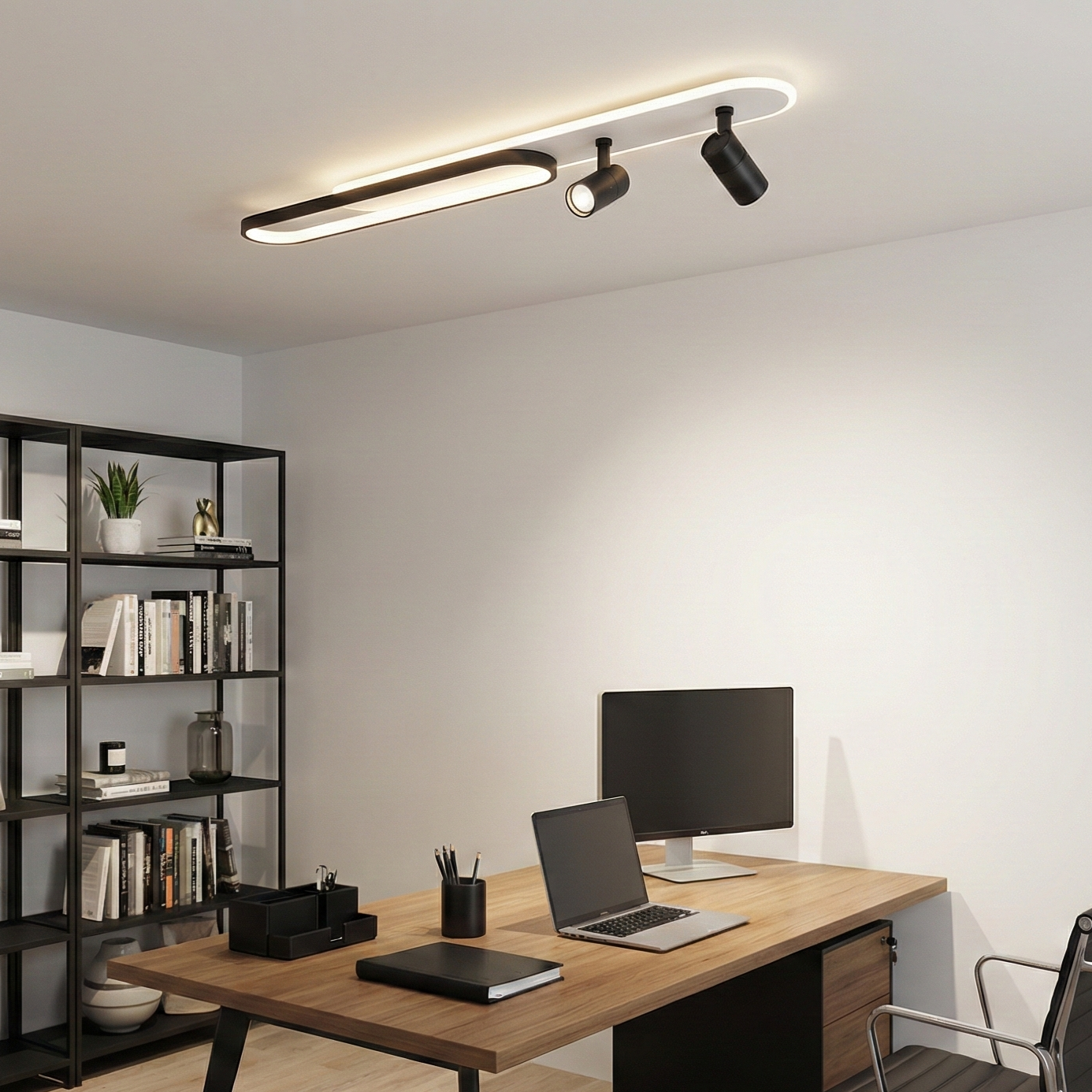 Aplica LED Cu Spoturi 100cm Alb+Negru Echivalent 300W