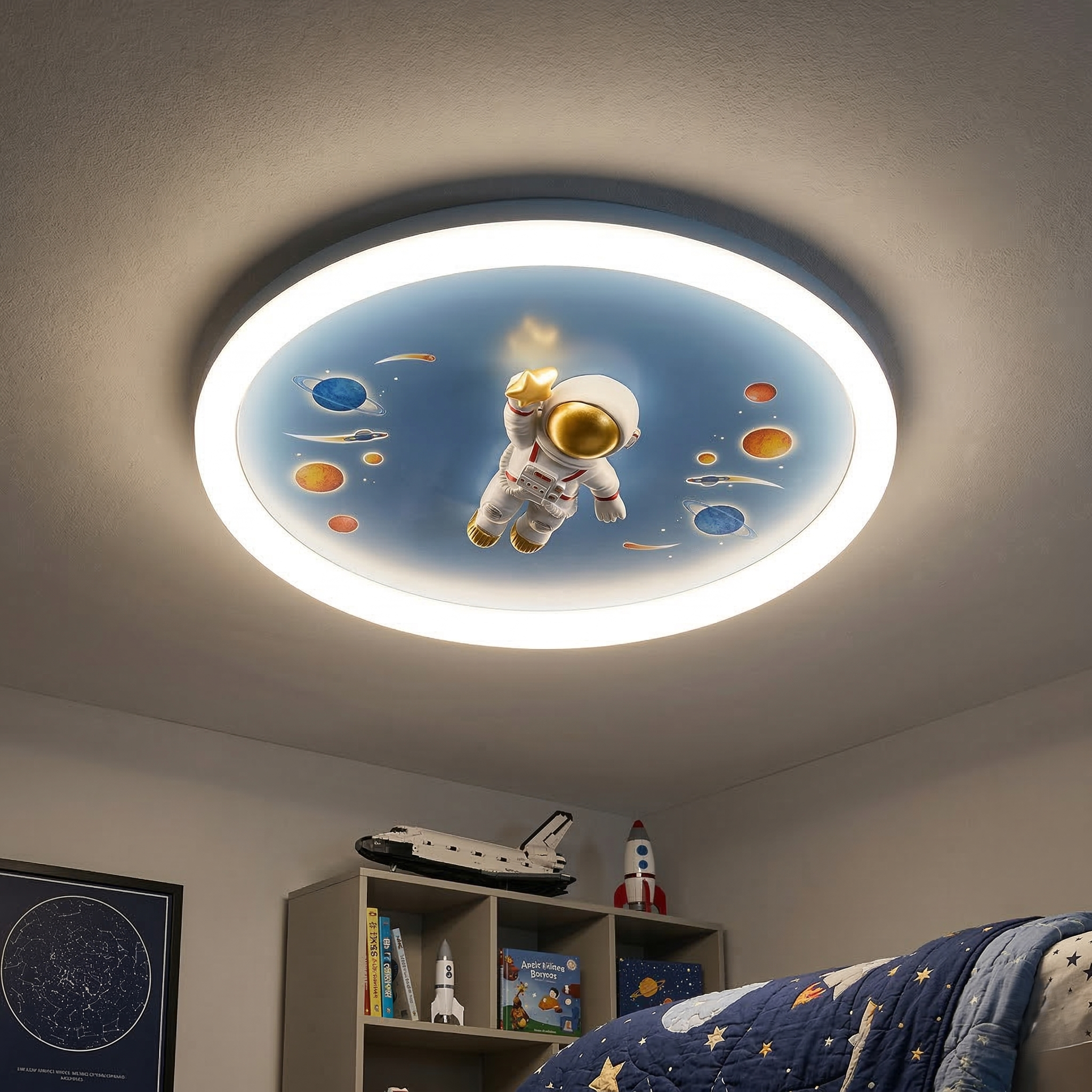 Lustra LED 78W Flying Astronaut Echivalent 400W Telecomanda