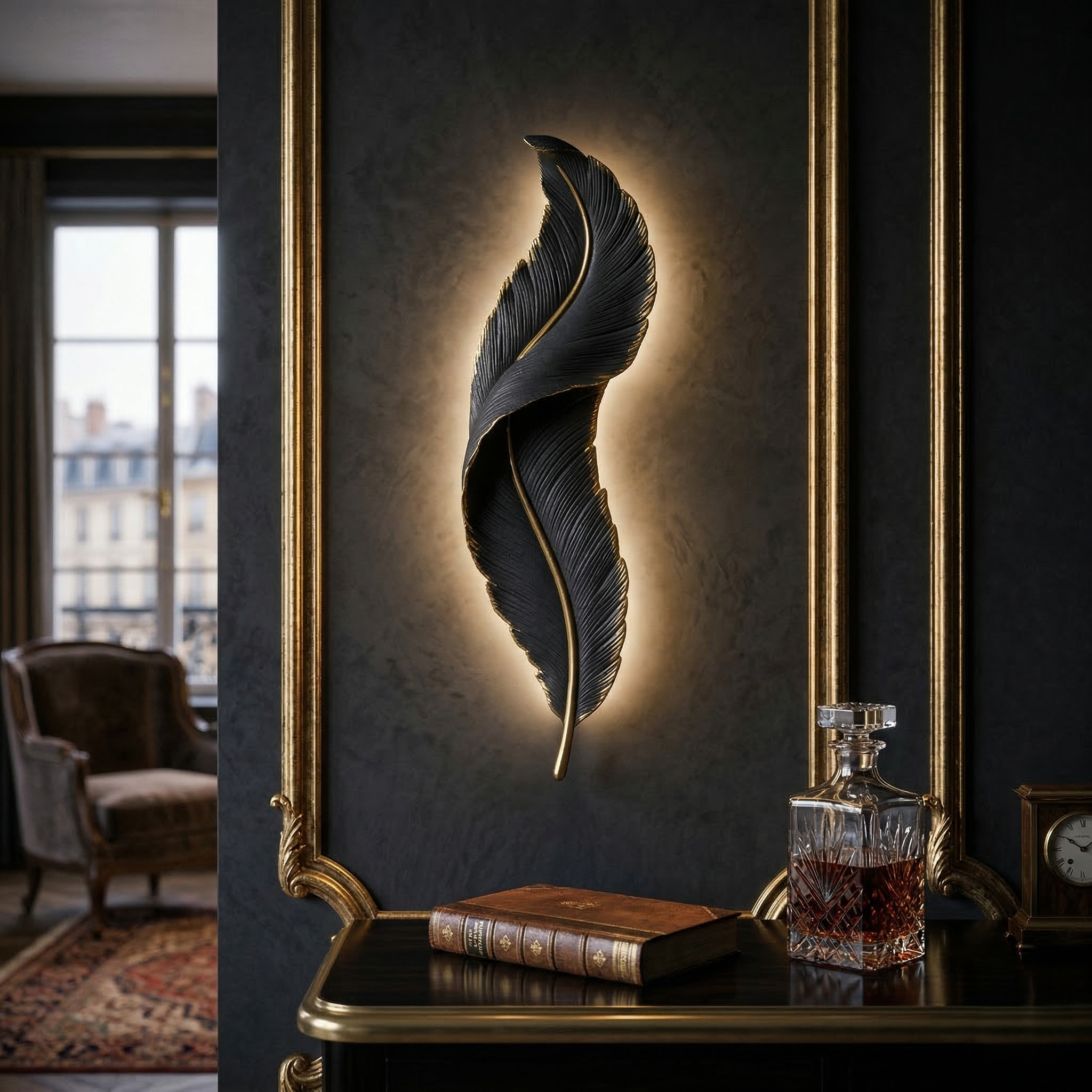 Aplica LED BLACK Luxury Mini Feather 18W 45CM