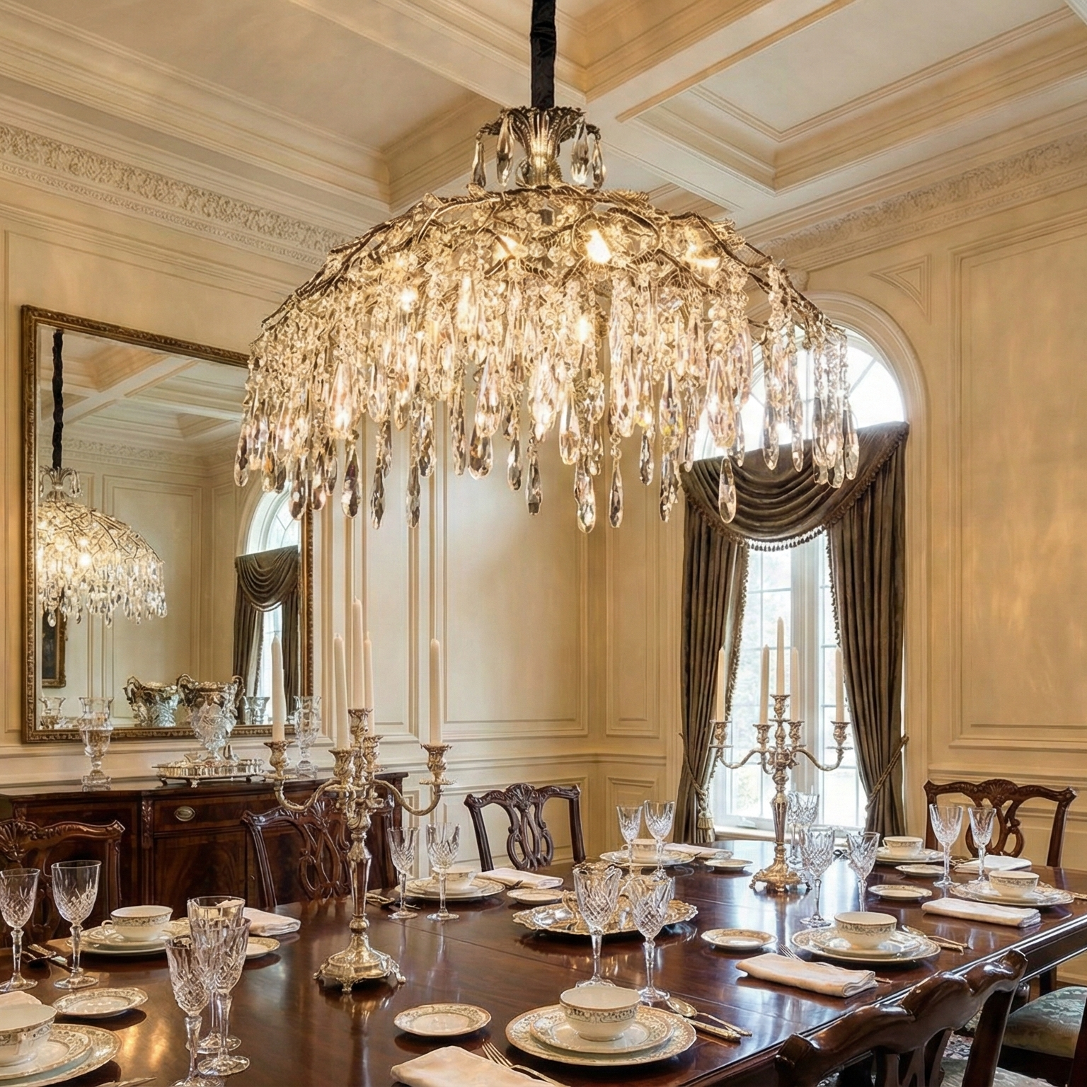 Candelabrul Cristal Silver PALAZZO 80CM