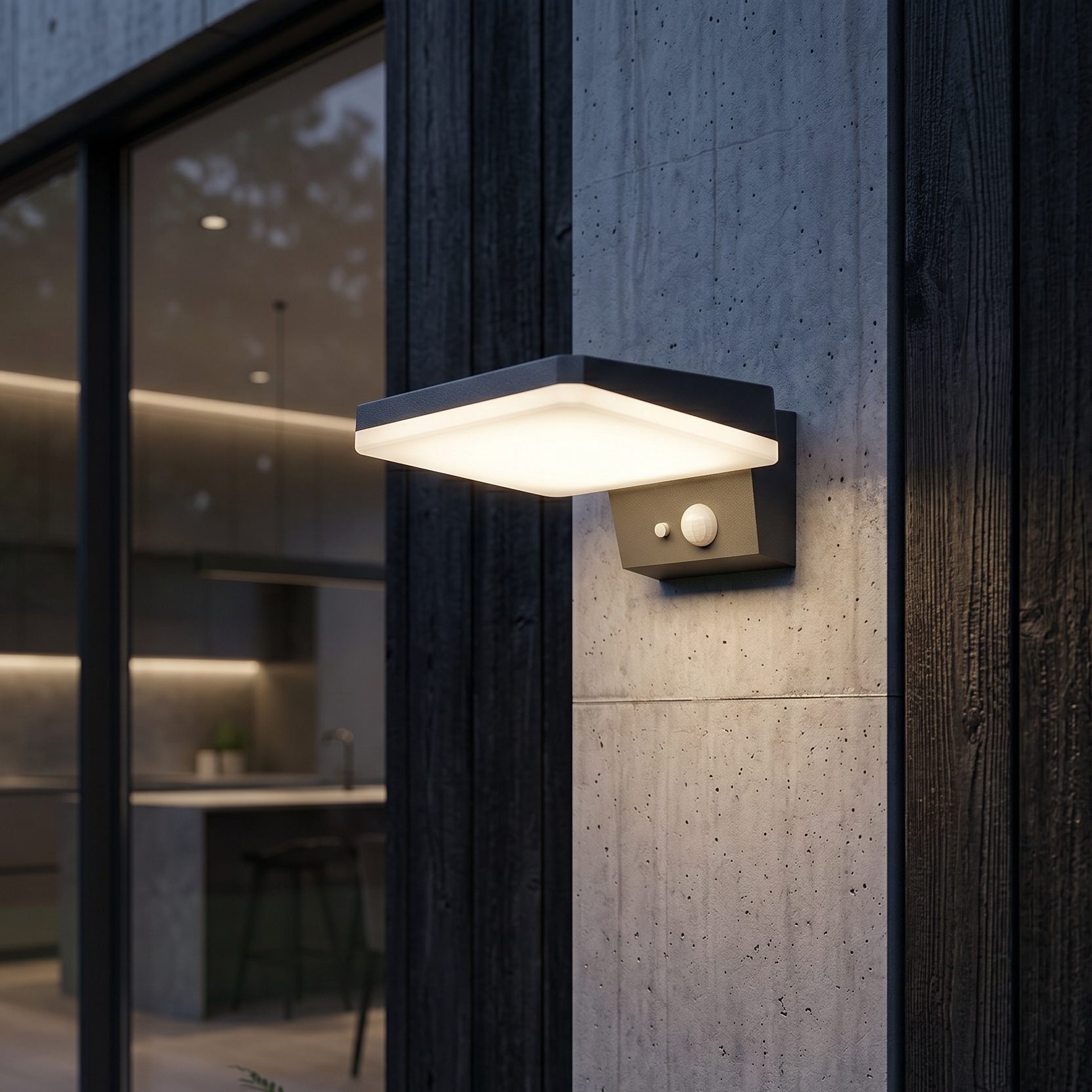 Aplica LED Solara cu Senzor ORZEN Exterior Neagra Premium