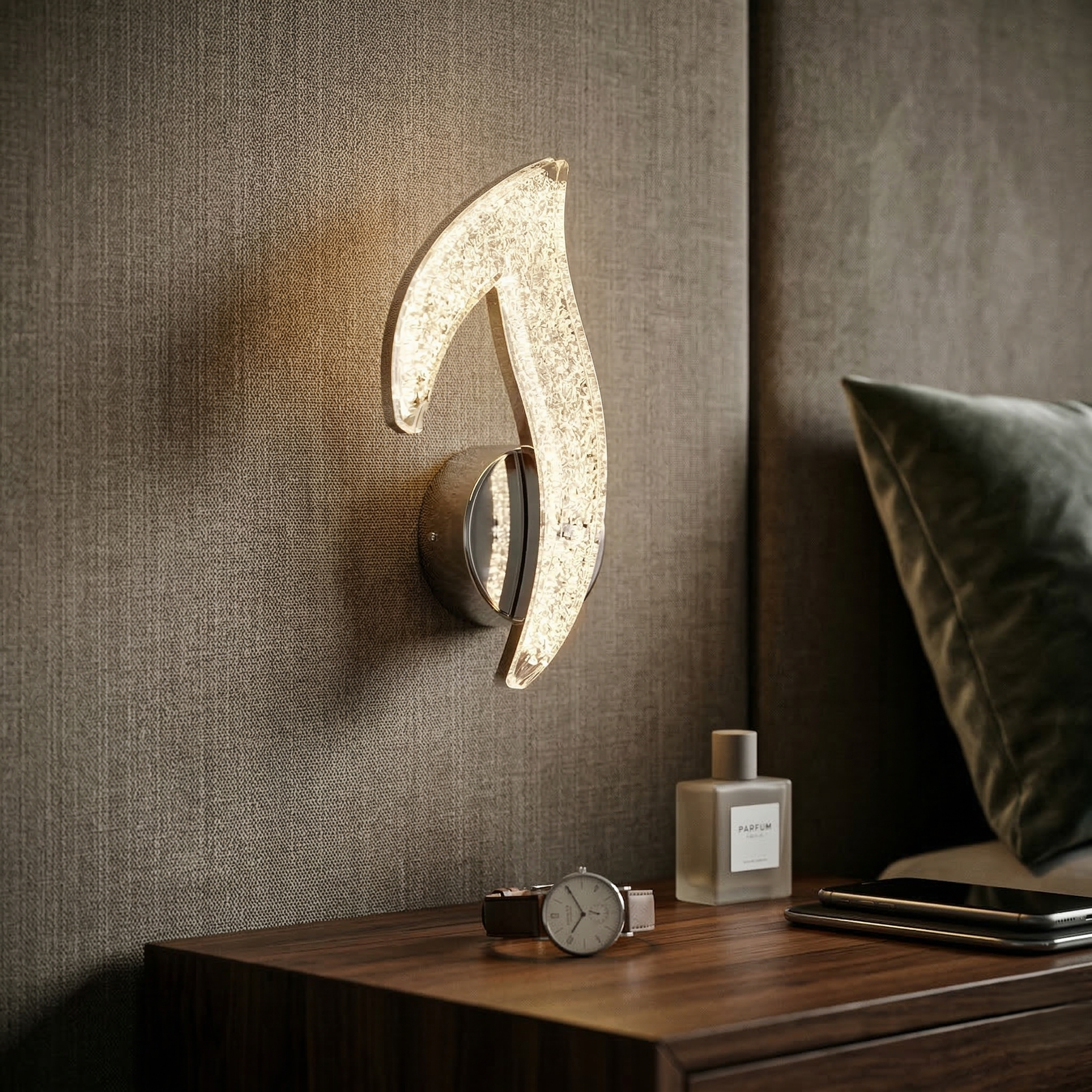 Aplica LED Perete Narcisse Sparkle Chrome
