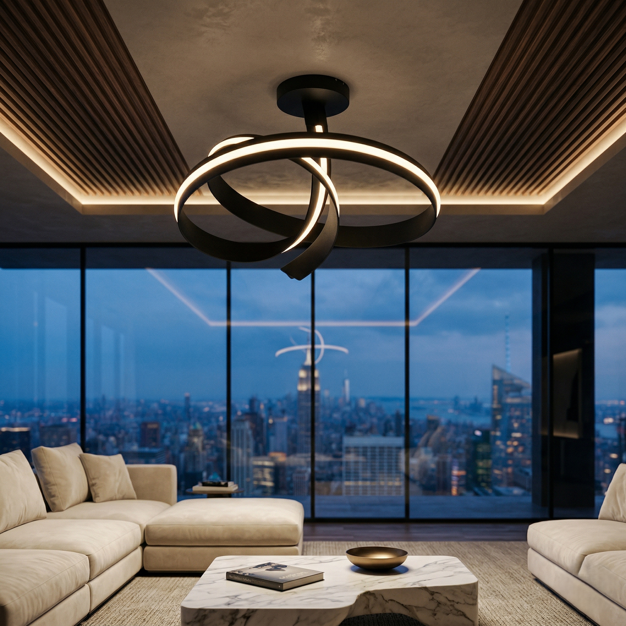 Lustra LED Aplicata Cisenna Black CINQUE Premium Echivalent 500W