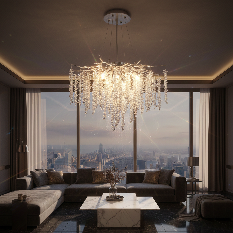 Candelabru Cristal LUXURY Silver Willow 60CM