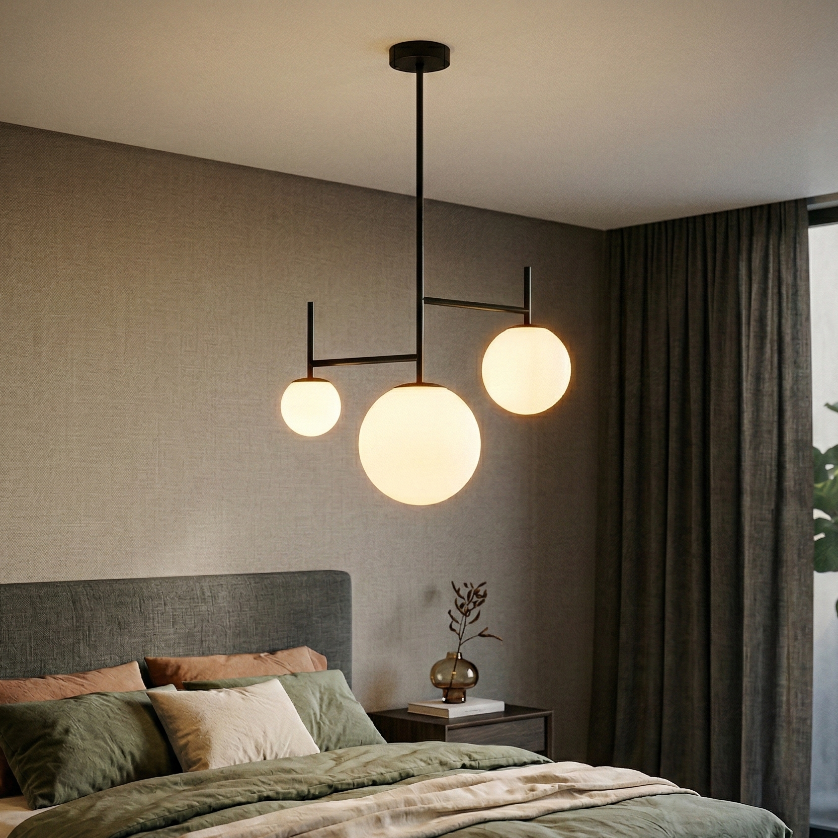 Lustra Abajur 3xG9 Black Gondor