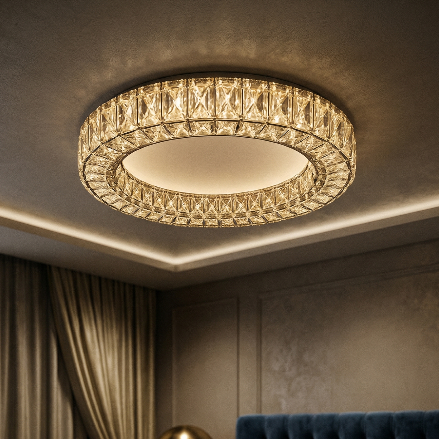 Lustra LED CRISTAL Argintie Orleans Elegance Echivalent 600W