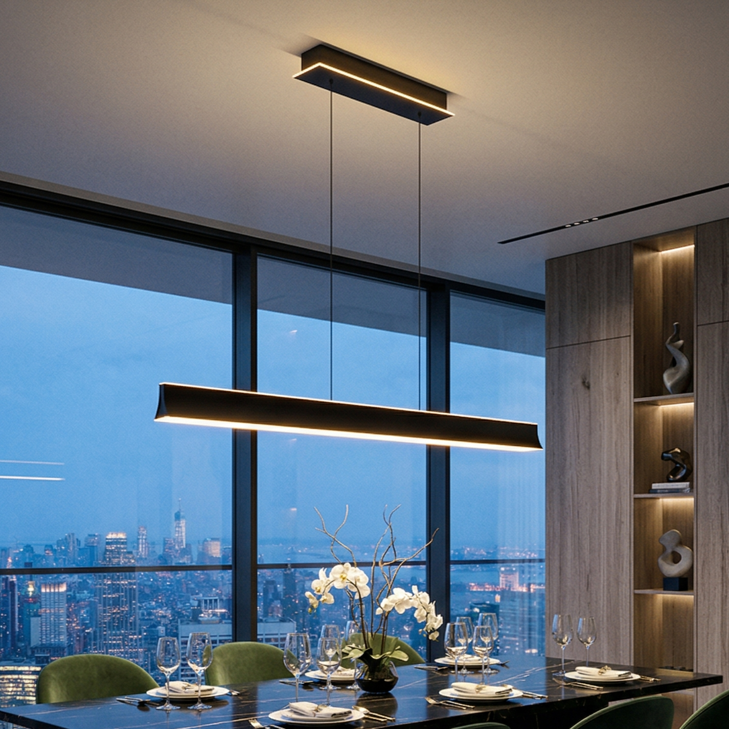 Lustra LED Suspendata Cimolto Black CINQUE Premium Echivalent 600W