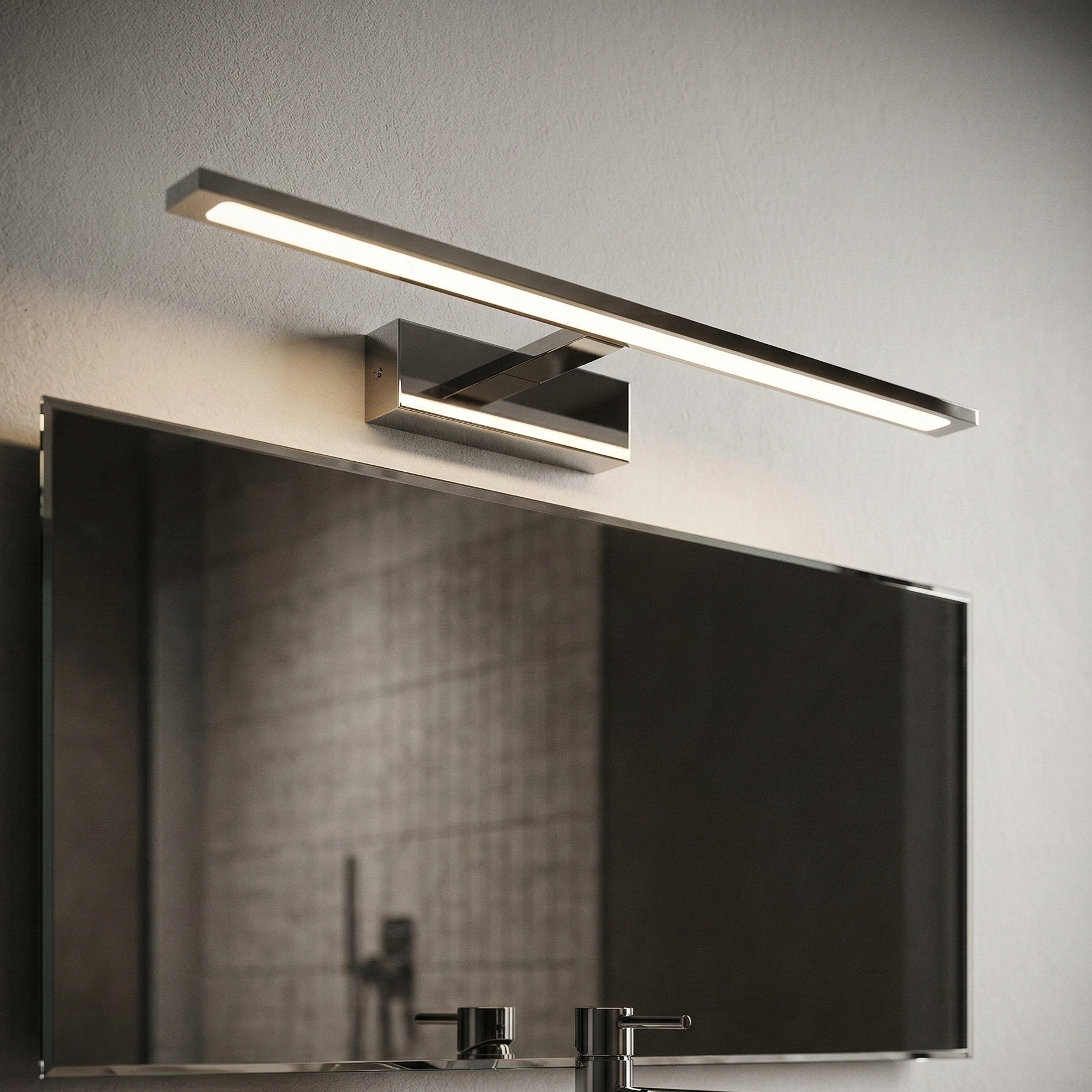 Aplica LED Baie 12W VIREN Argintie 60cm 3 Lumini din Buton