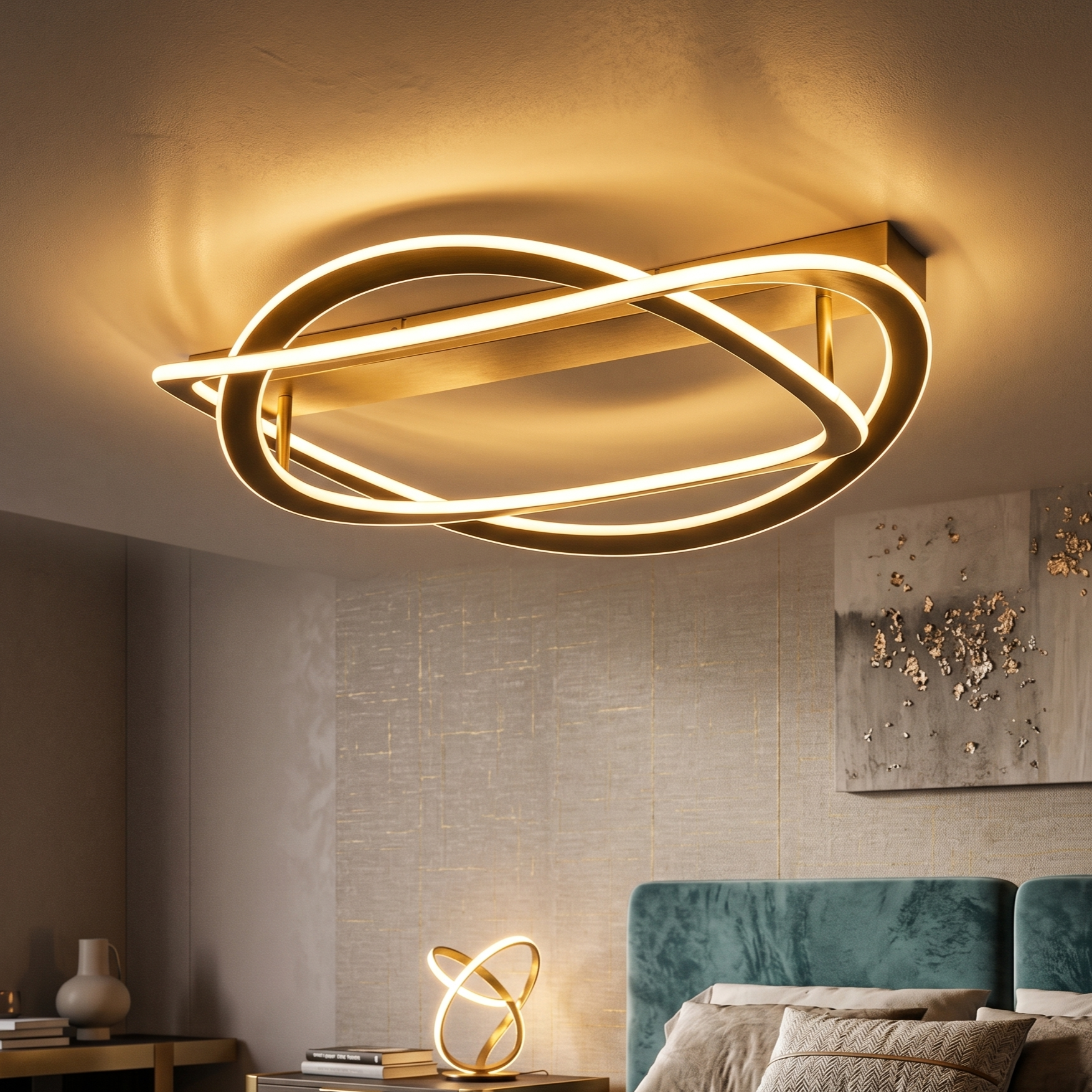 Lustra LED Aplicata LIGNIS Gold Echivalent 400W Premium