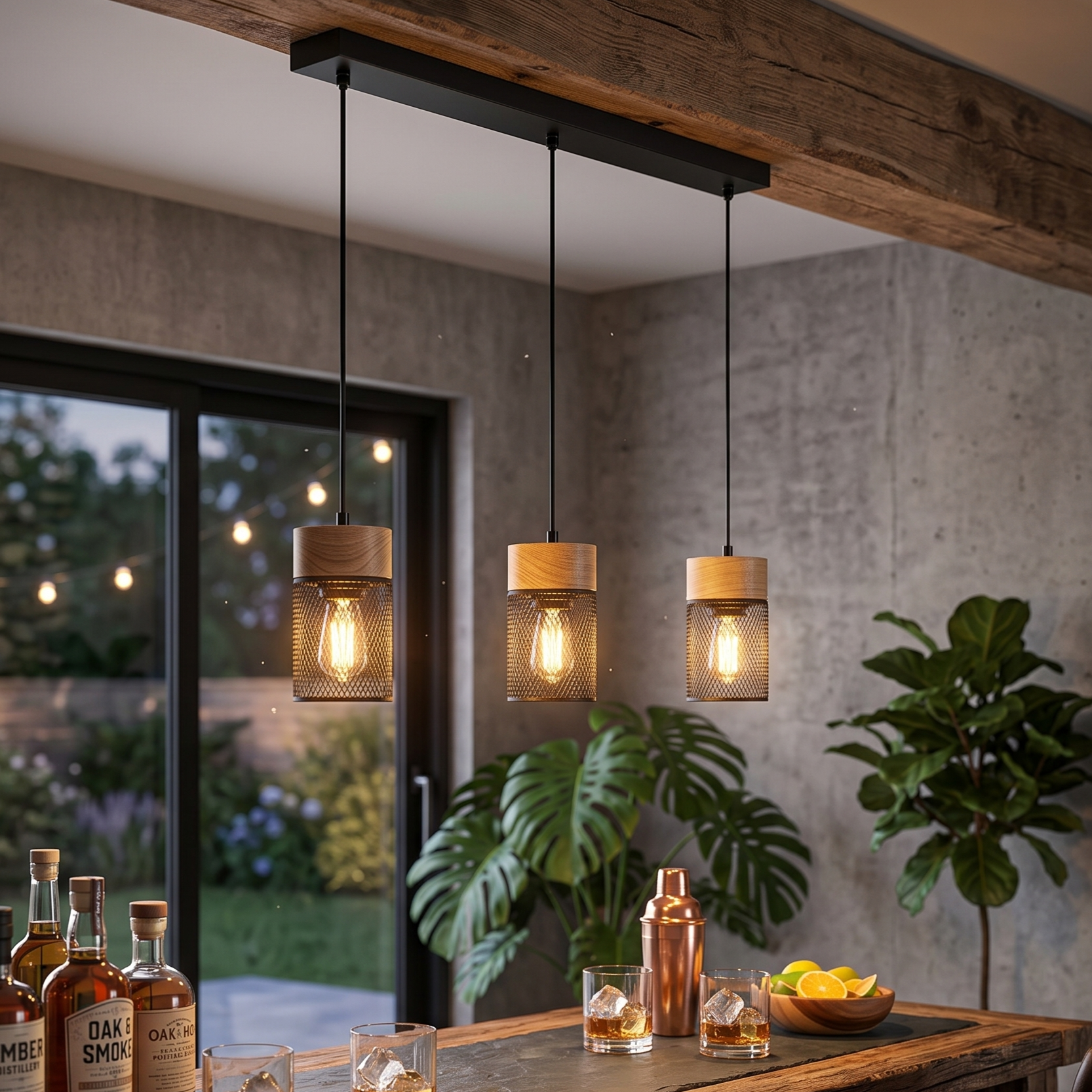Lustra Suspendata Liniara Vintage TIVANO 3xE27 Premium