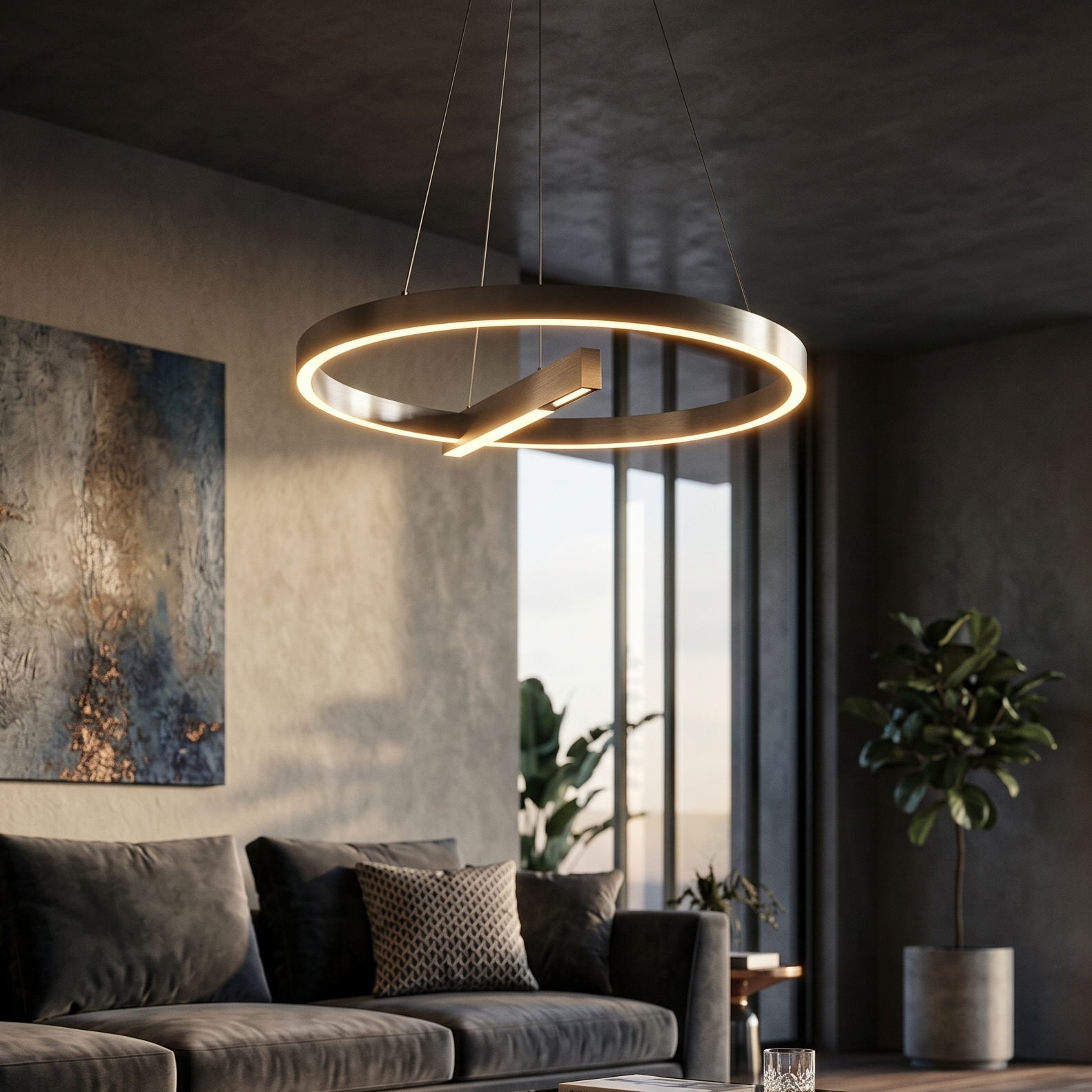 Lustra LED Suspendata Silver NIMBO Echivalent 300W