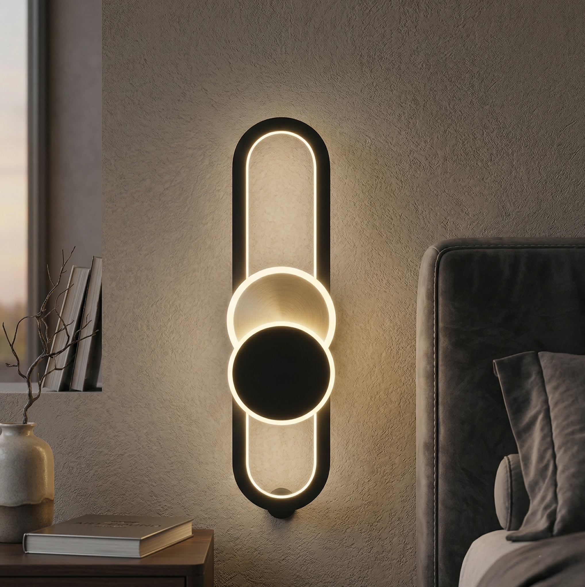 Aplica LED MOZZY 60cm Black Echivalent 74W