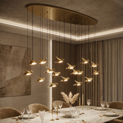 Lustra LED Liniara Suspendata Luxury PARATEBUENO GOLD Echivalent 600W