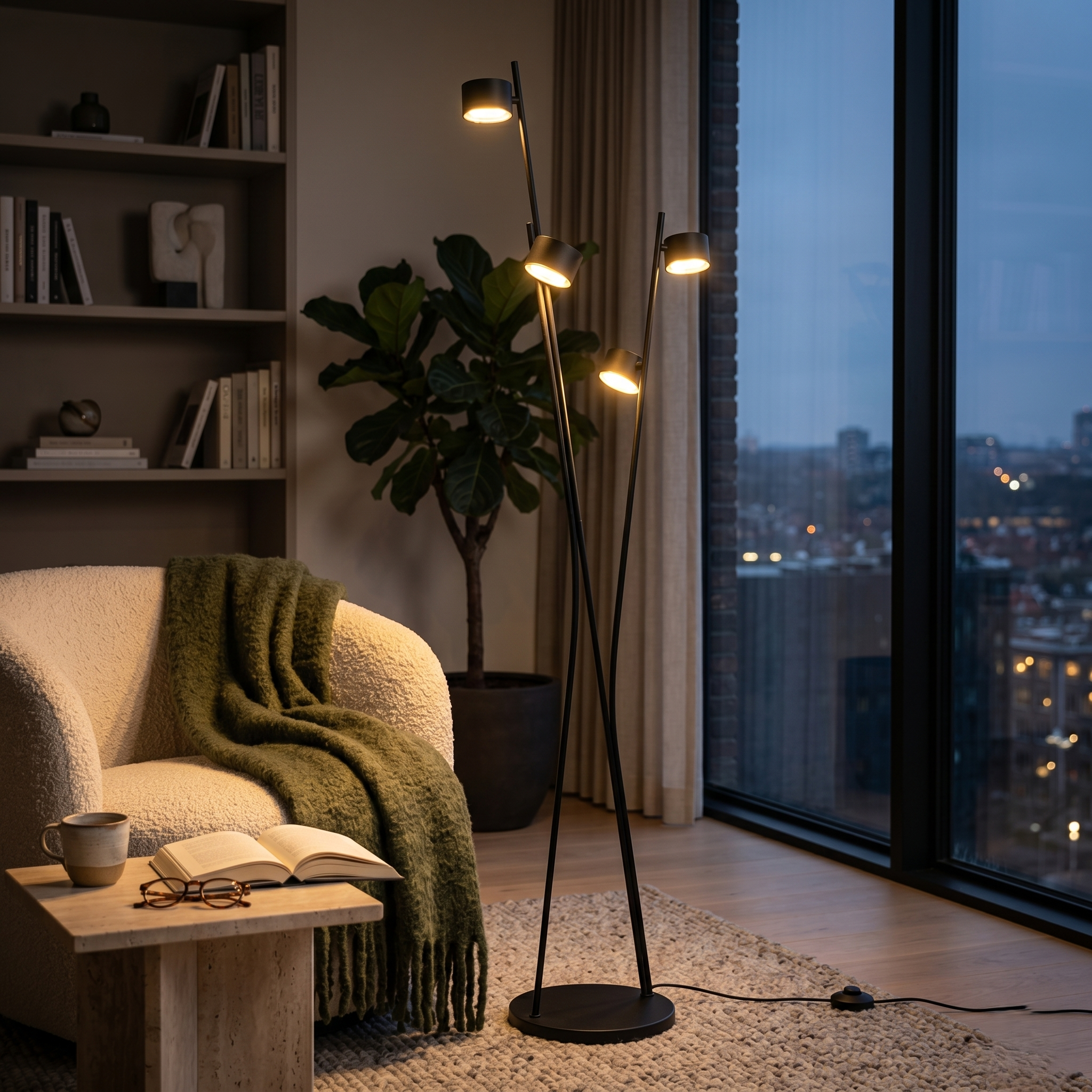 Lampadar Decorativ Premium CODA Negru 4xGX53