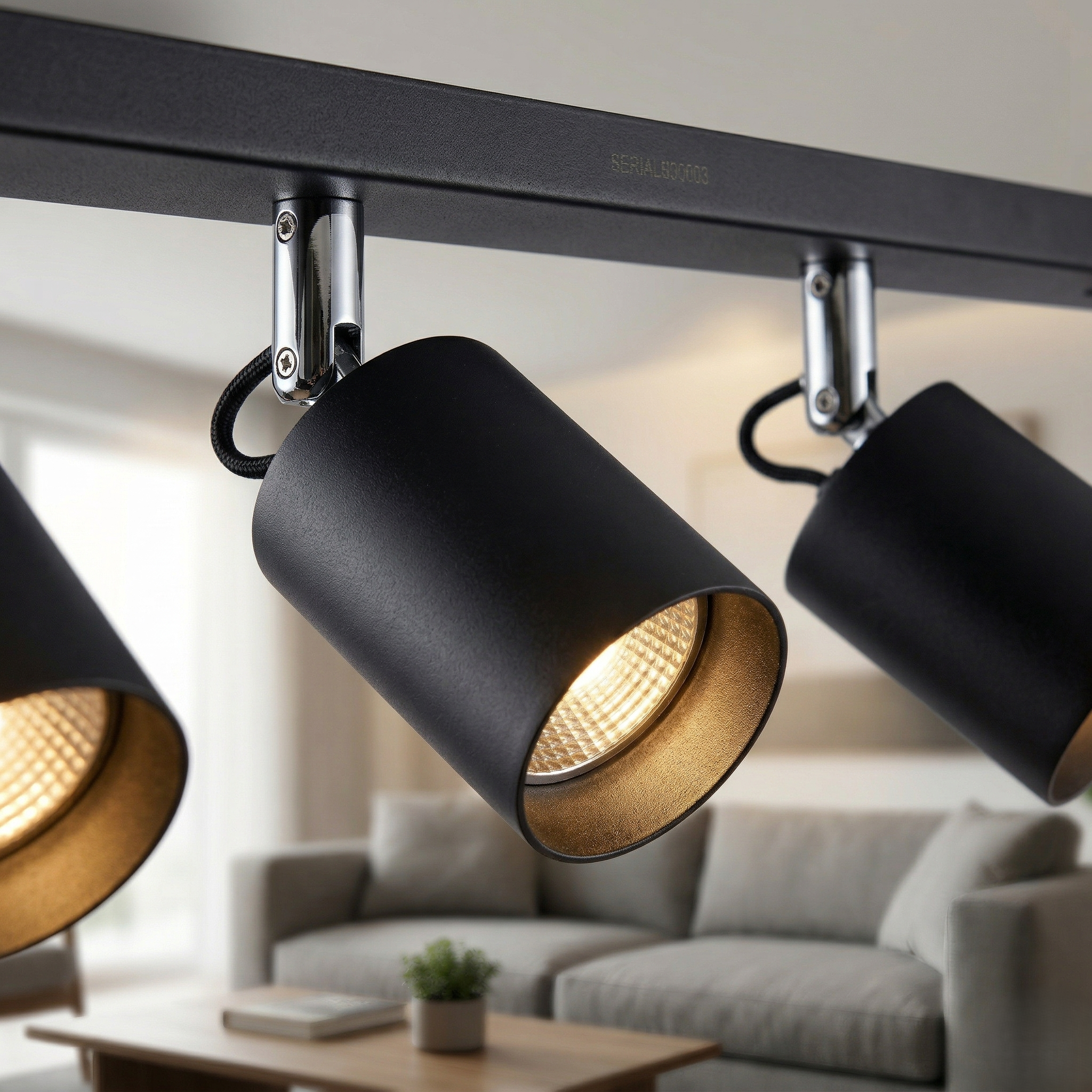 Spot Liniar Vector Line 3xGU10 Reglabil Negru