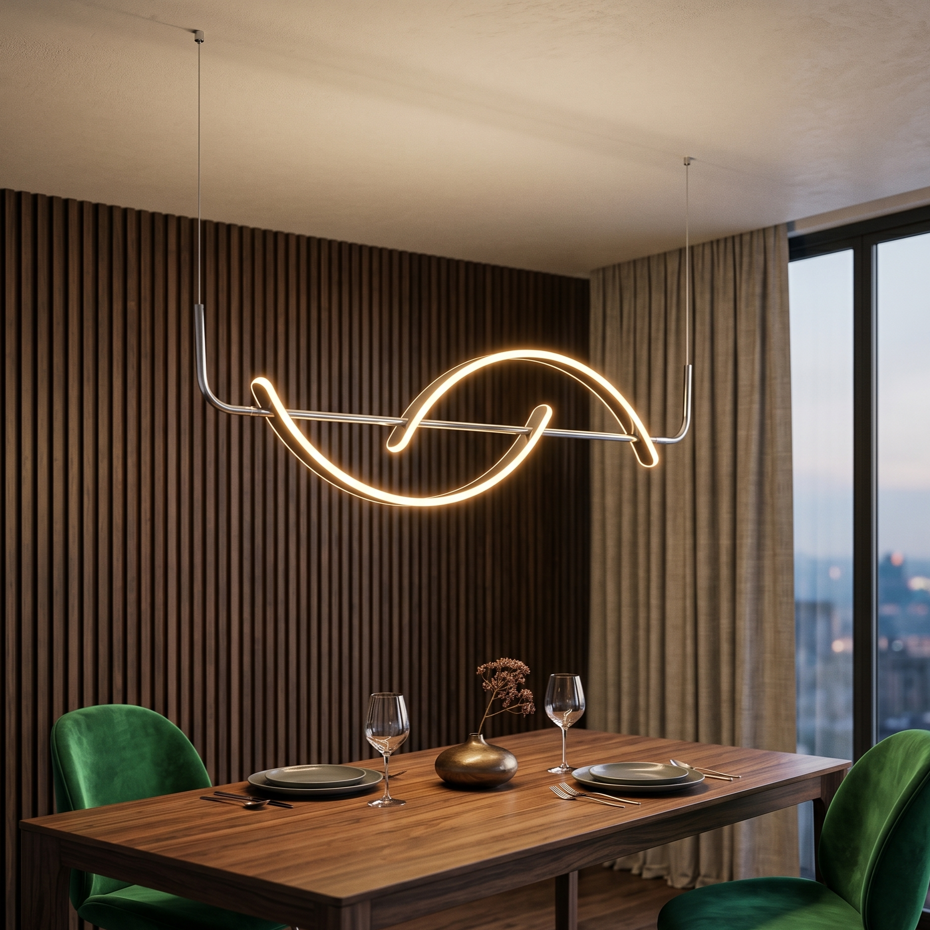 Lustra LED Suspendata Liniara Premium Silver ORIVA Echivalent 200W