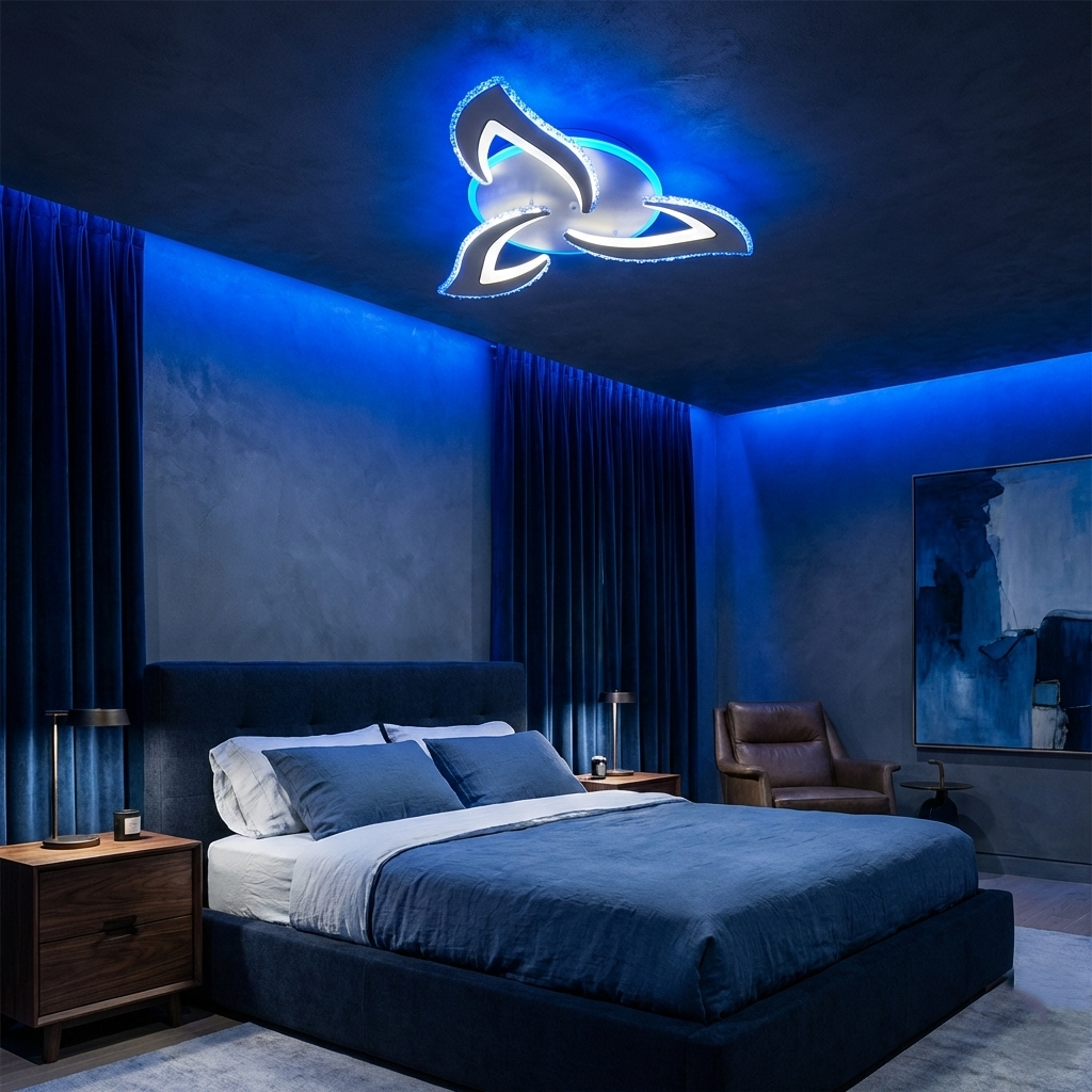 Lustra LED Mini Camelia Cristal Alba RGB Telecomanda Echivalent 300W