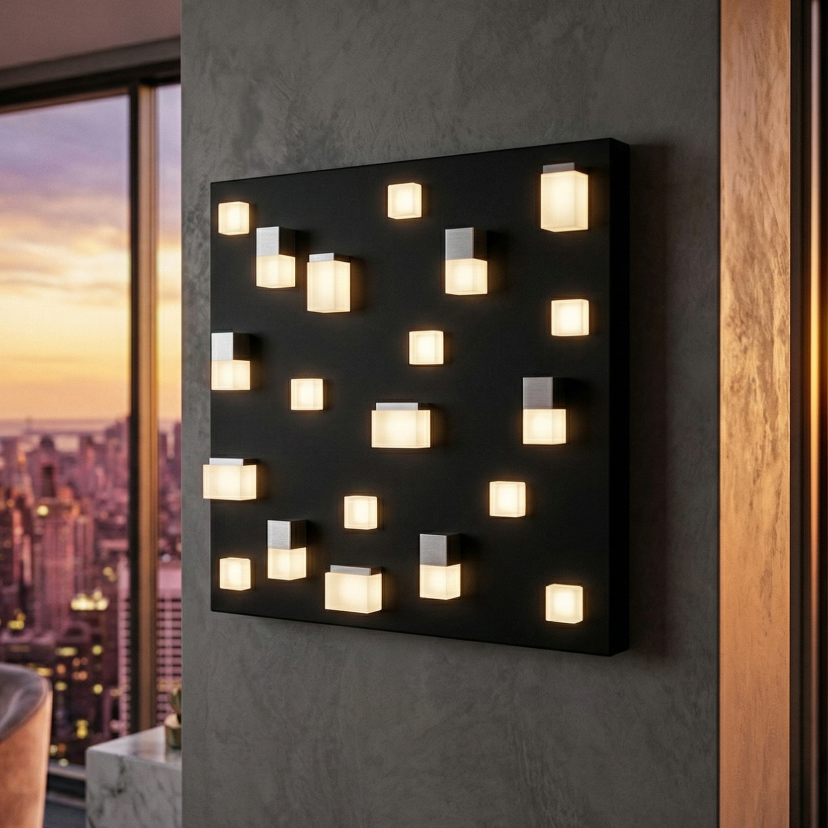 Aplica LED Civeto Black 45CM CINQUE Premium