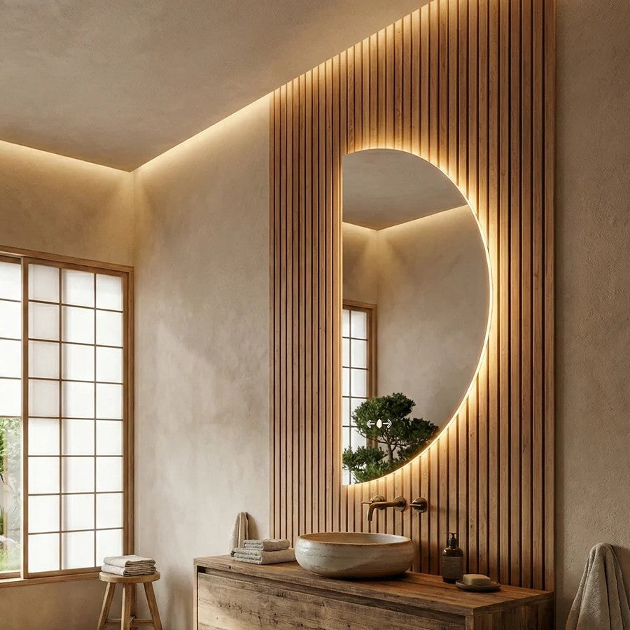 Oglinda LED MEZZALUNA - 80x150 cm 3 Lumini, Senzor