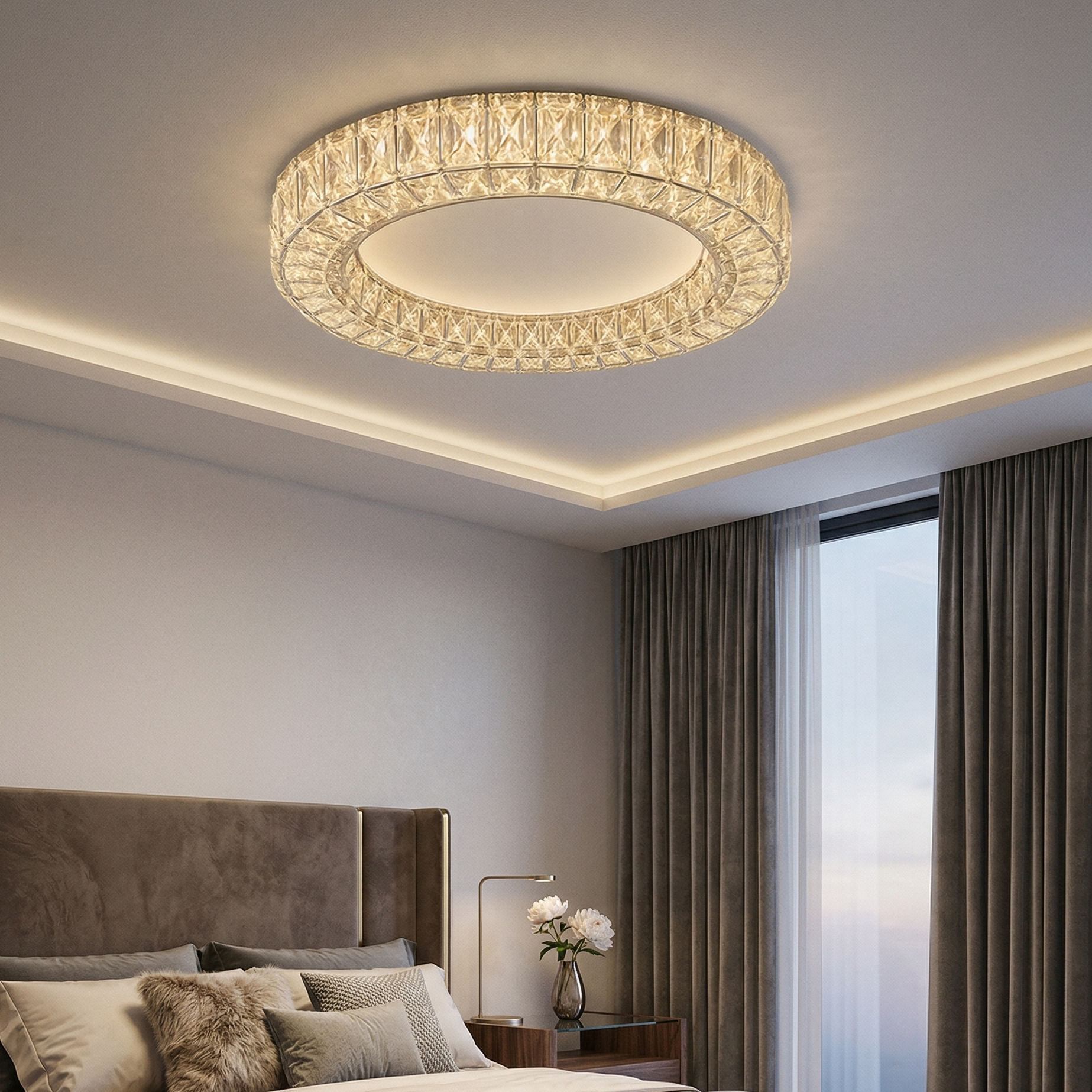 Lustra LED CRISTAL Argintie Orleans Elegance Echivalent 600W